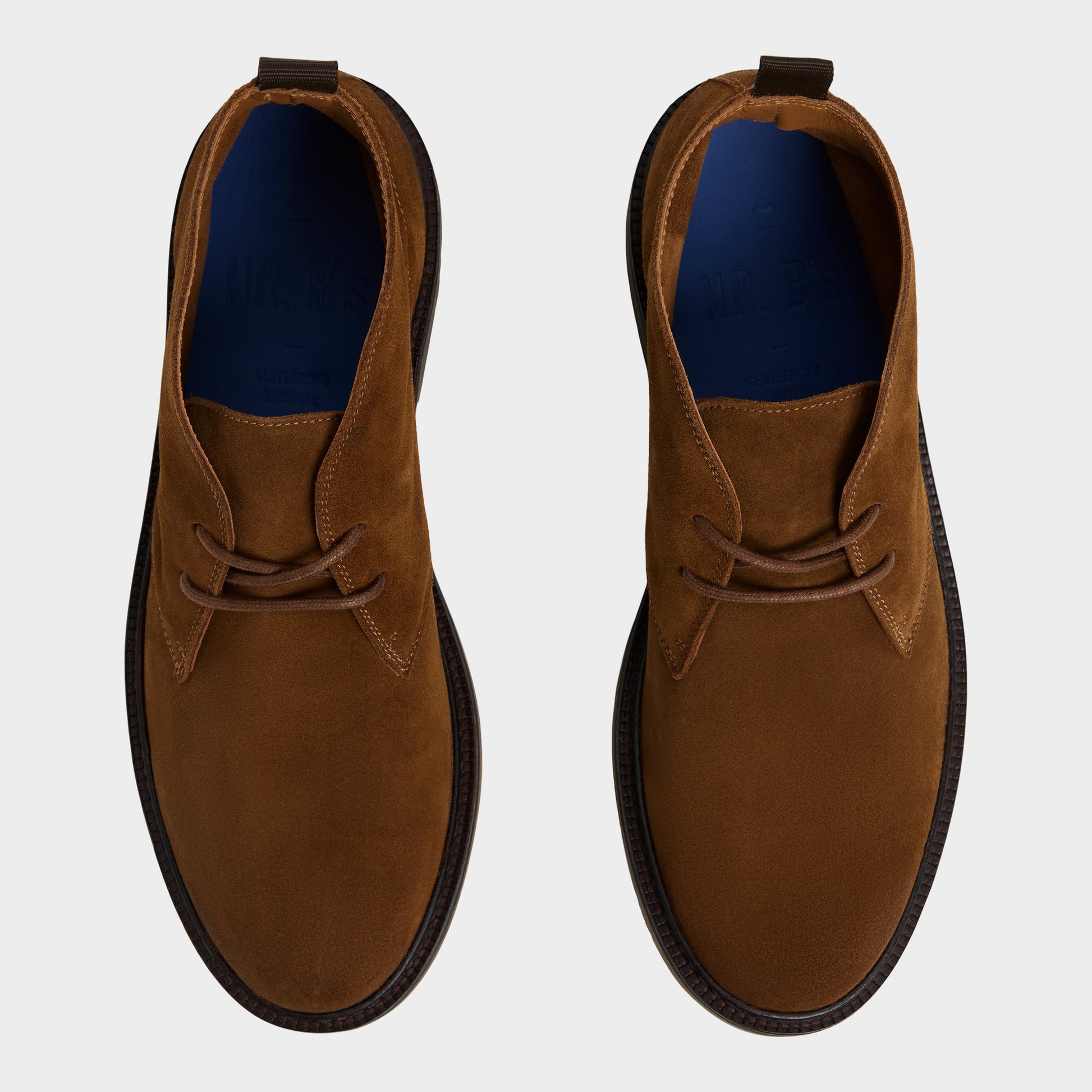 Top-down view of the Dark Beige Zucca Chukka boot