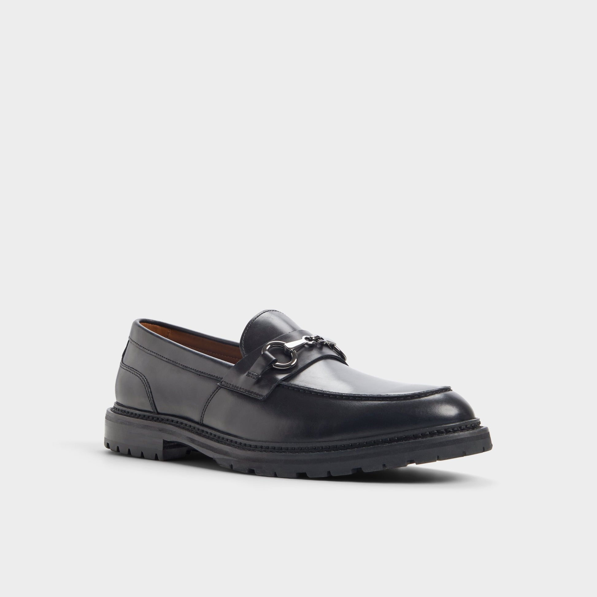 Three-quarter angle of Black Hanson Loafer's front side