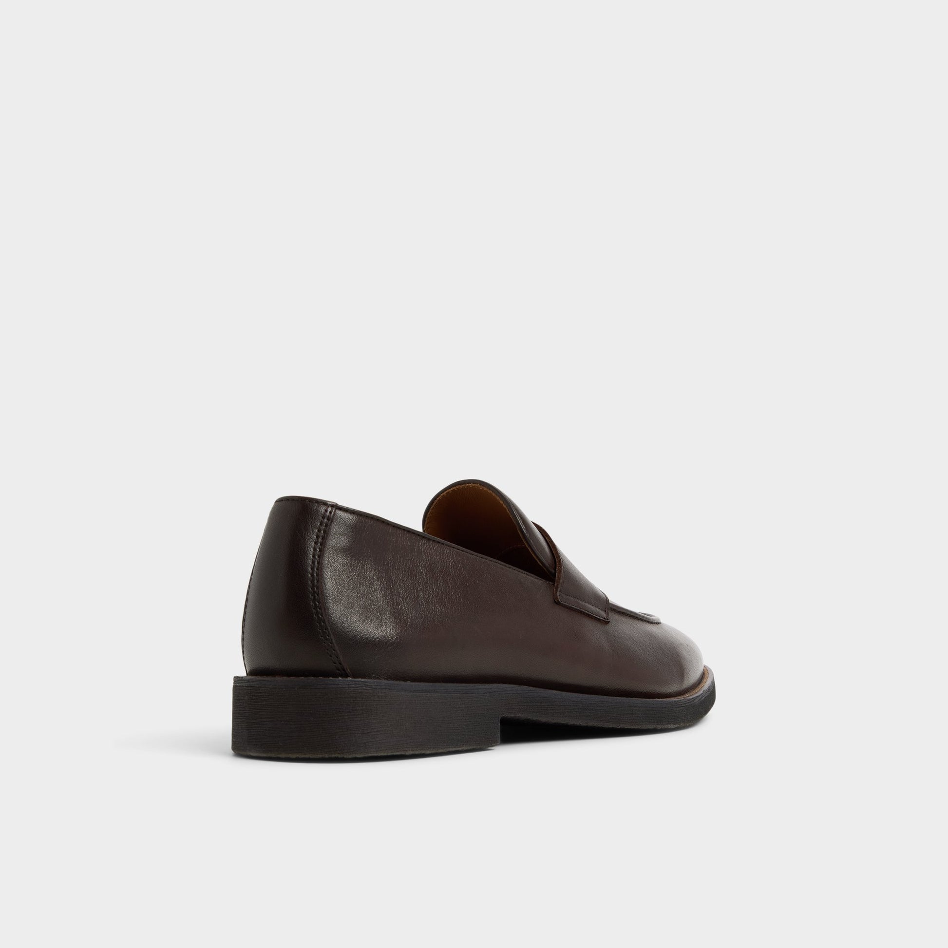Three-quarter angle of Dark Brown Mack Loafer's back side