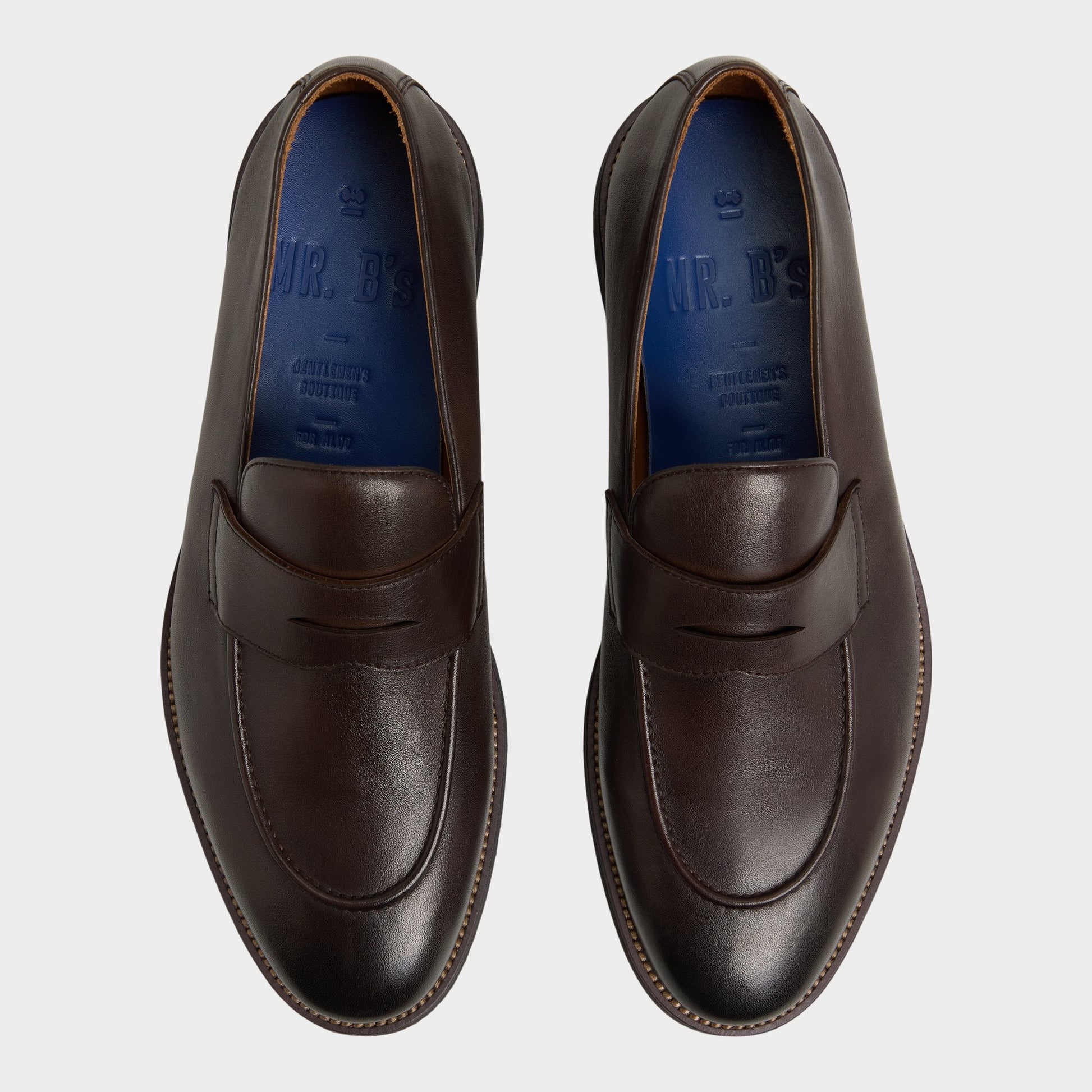 Top-down view of the Dark Brown Mack Loafer