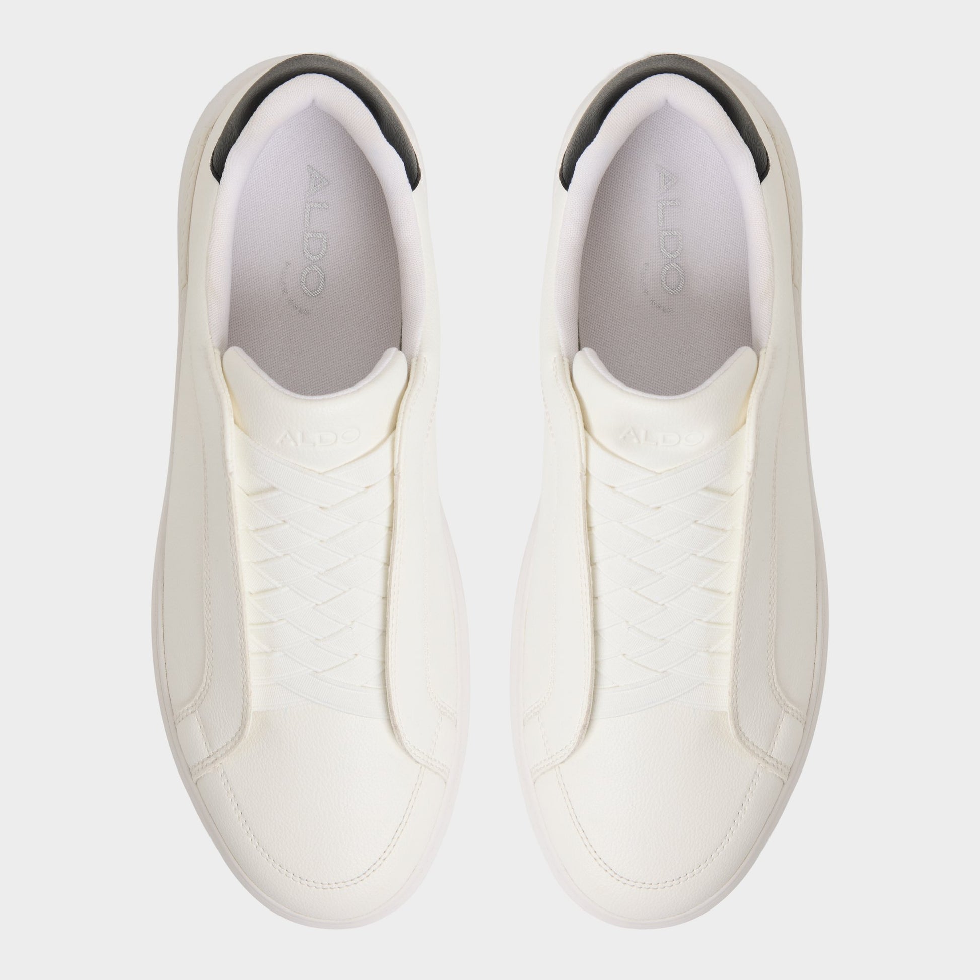Top-down view of the White Jona Slip-on sneaker