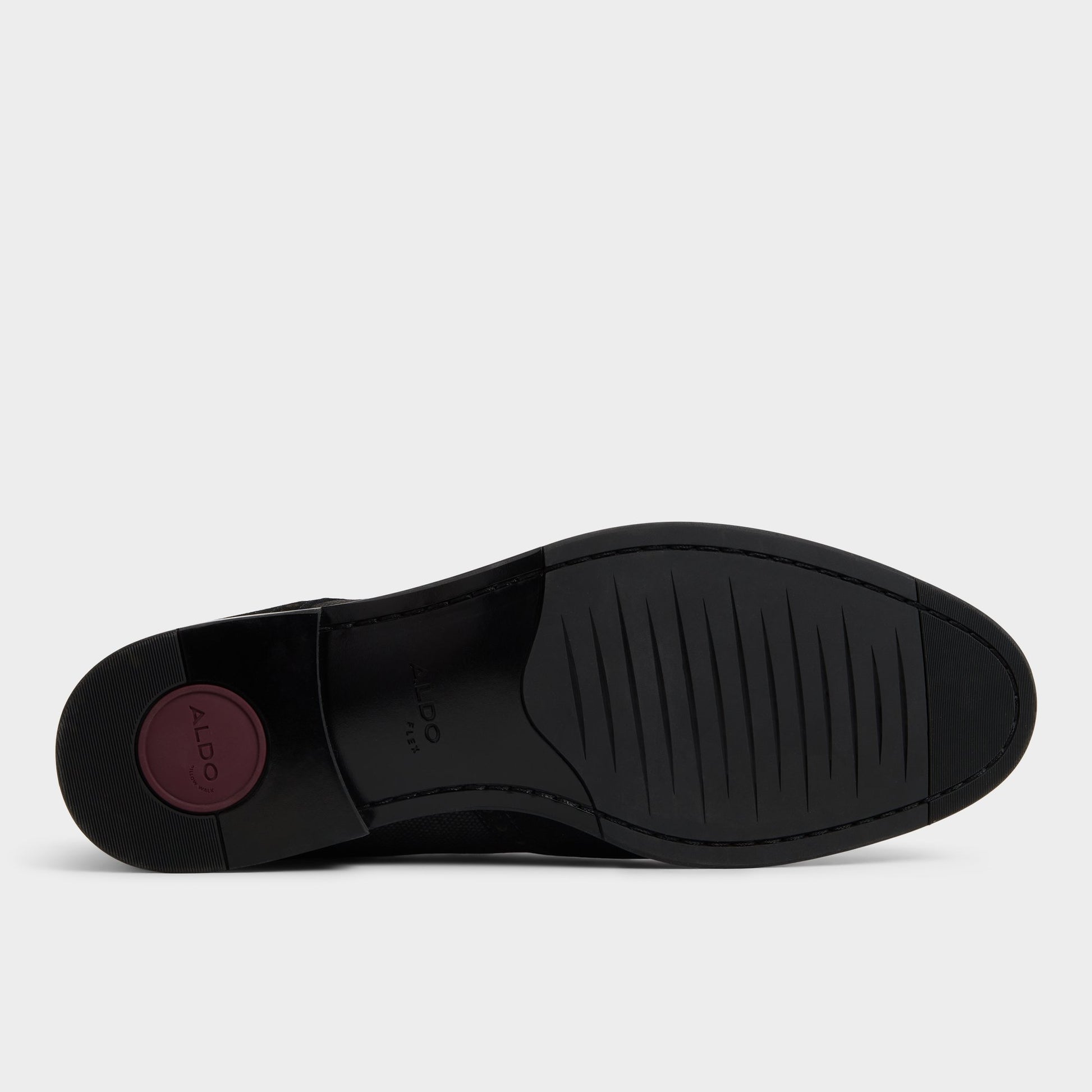 View of Open Black Sargasso Oxford shoe's sole