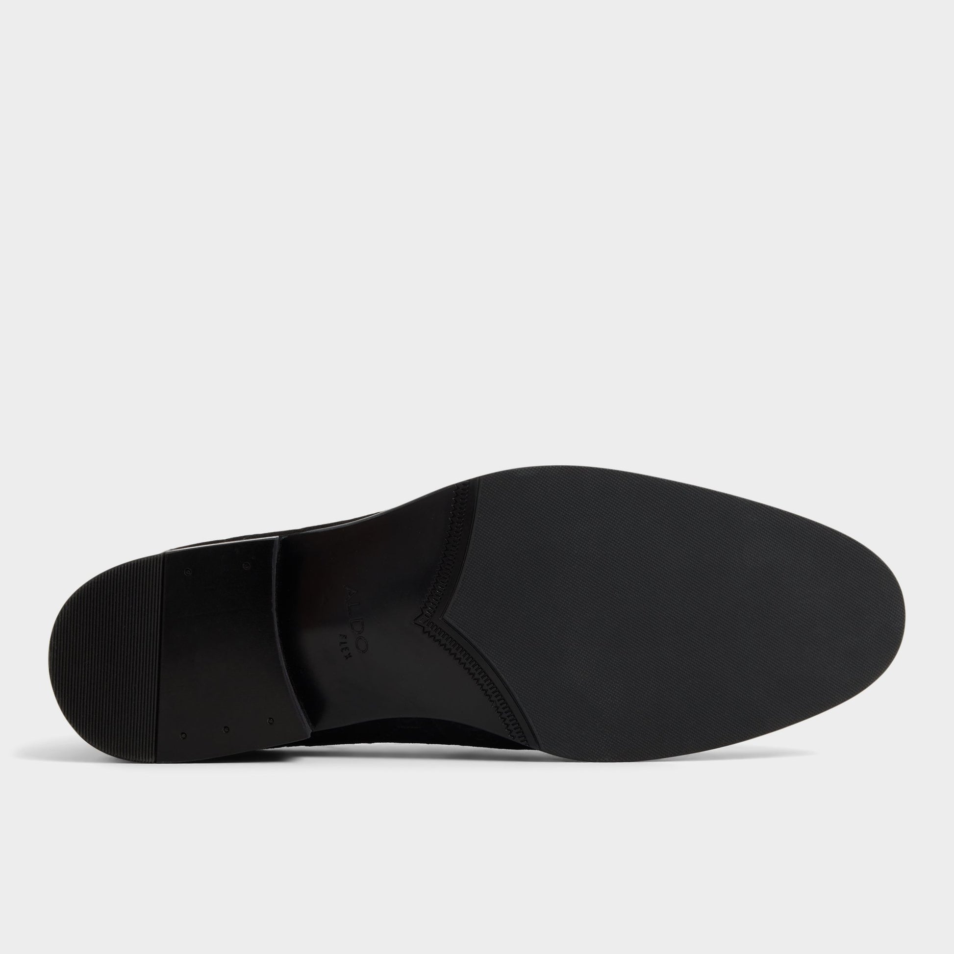 View of Open black Beck Loafer's sole