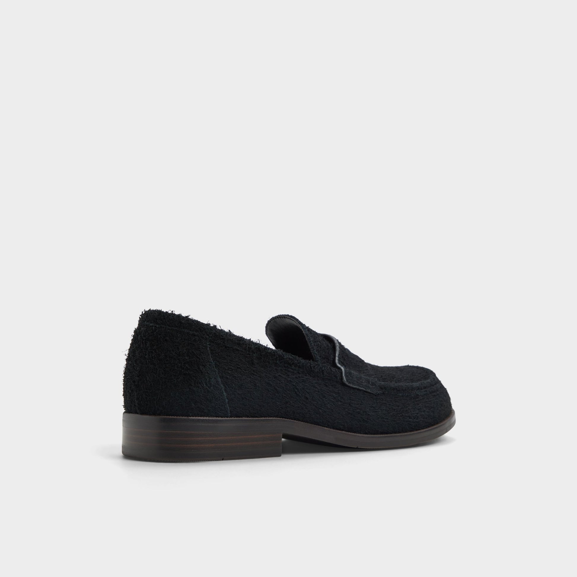 Three-quarter angle of Black Alexio Loafer's back side