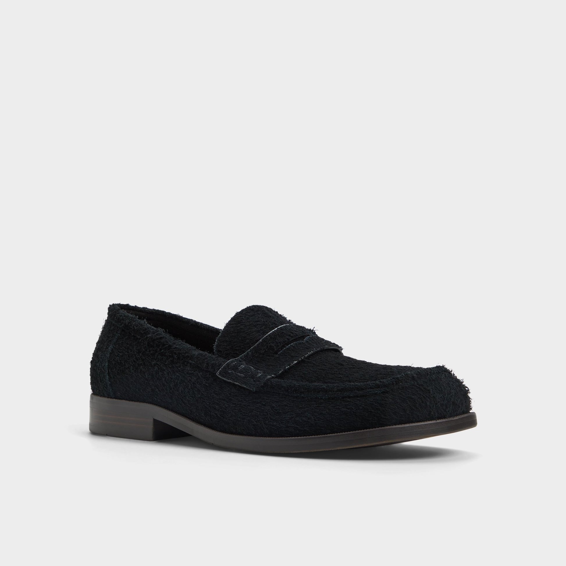 Three-quarter angle of Black Alexio Loafer's front side