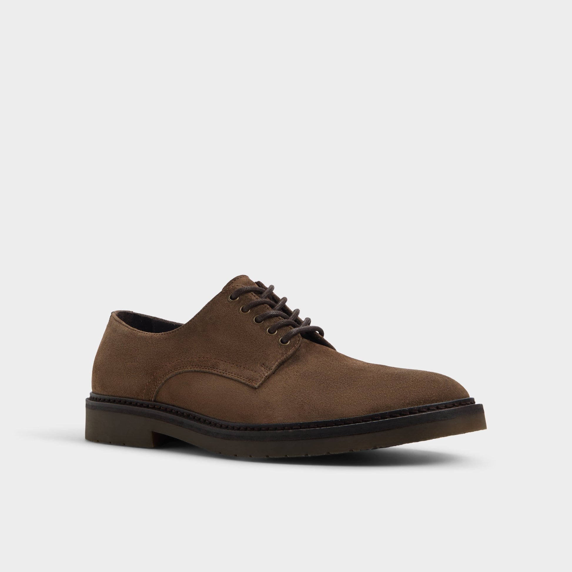 Three-quarter angle of Open Brown Piero Oxford shoe's front side