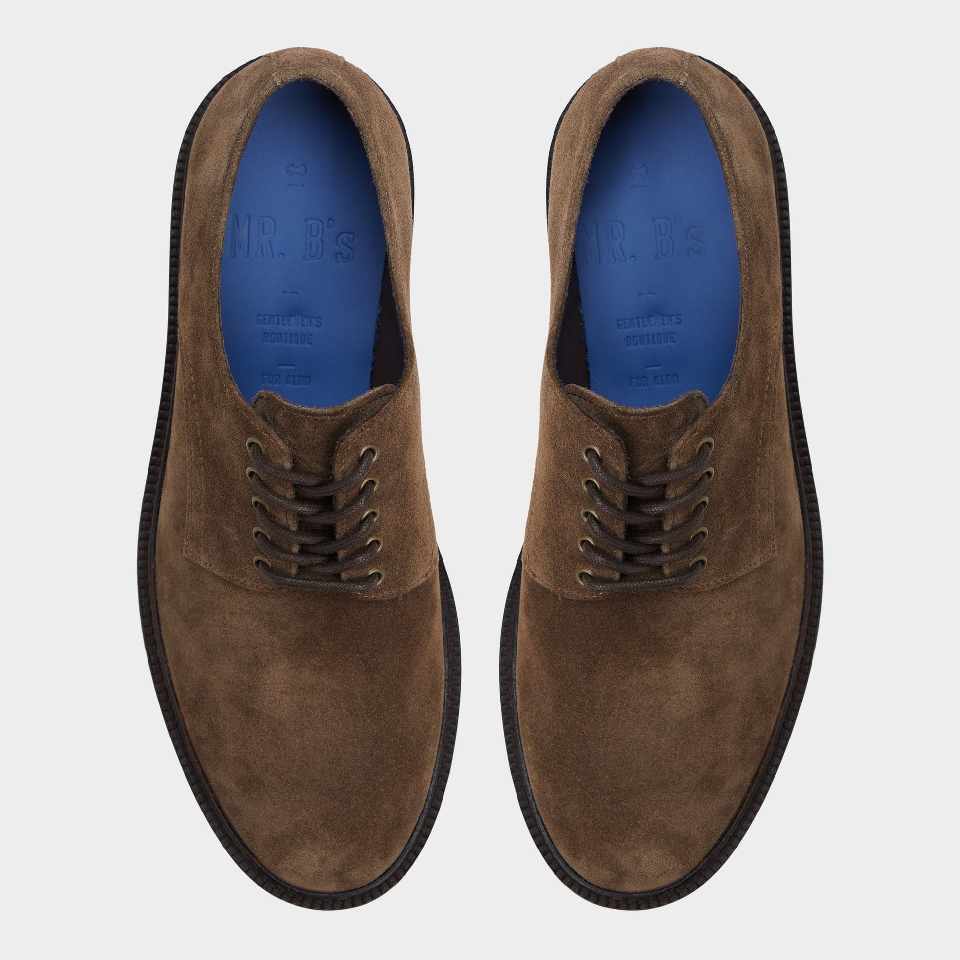 Top-down view of the Open Brown Piero Oxford shoe