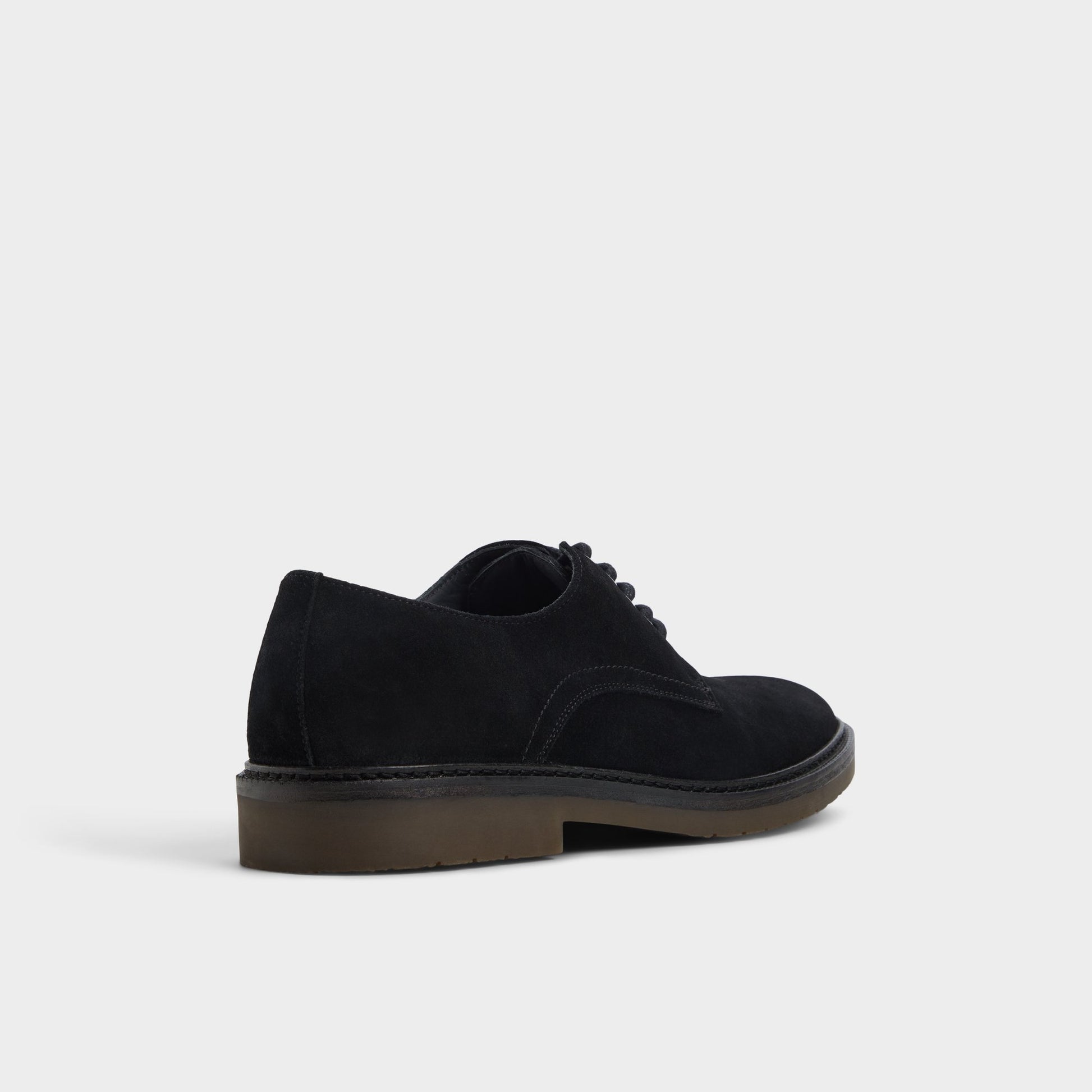 Three-quarter angle of Black Piero Oxford shoe's back side