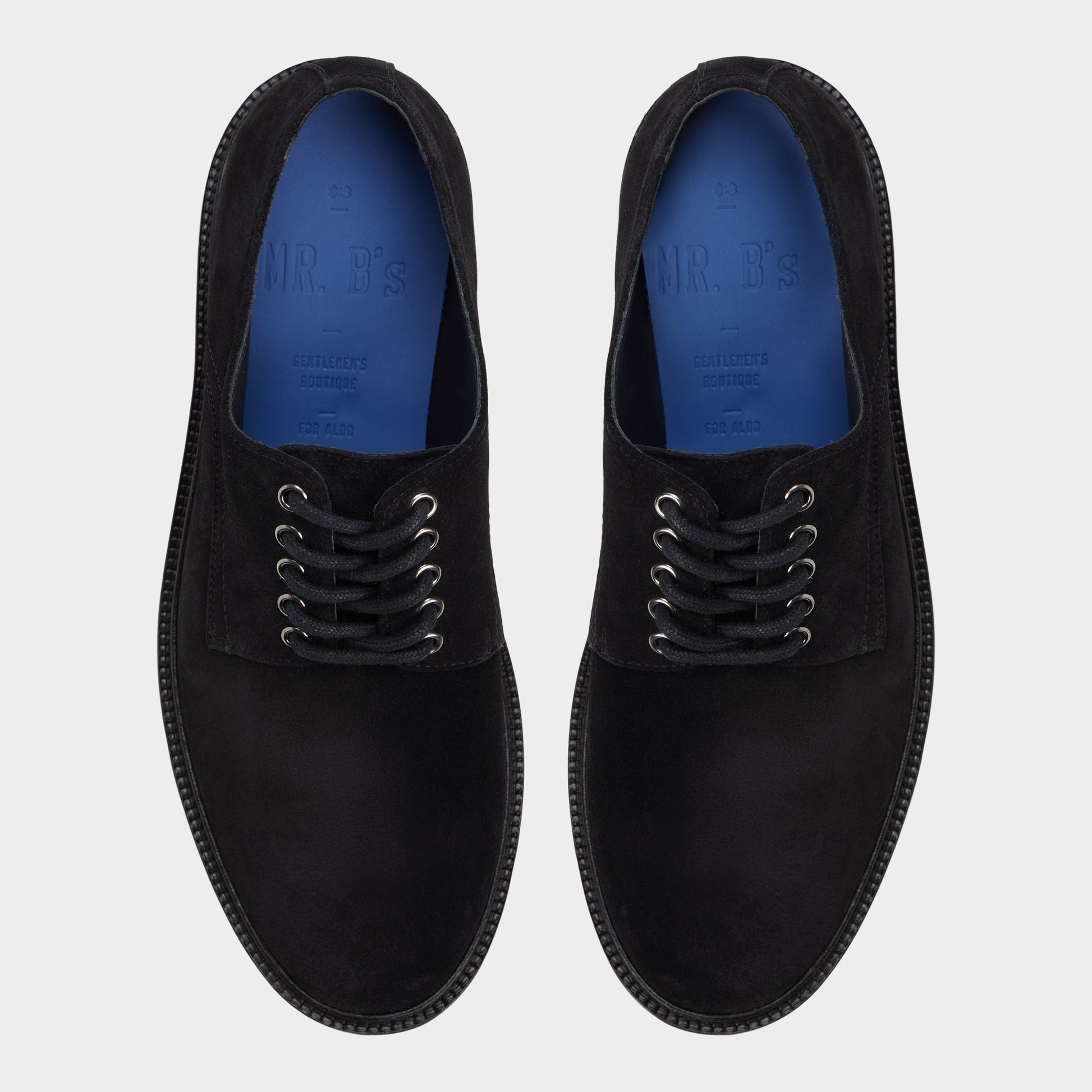 Top-down view of the Black Piero Oxford shoe