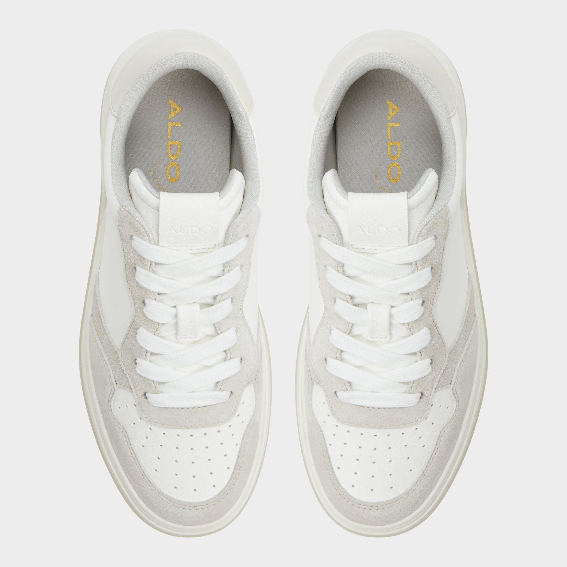 Vue de dessus de la Blanc/Gris Anndale Sneaker bas