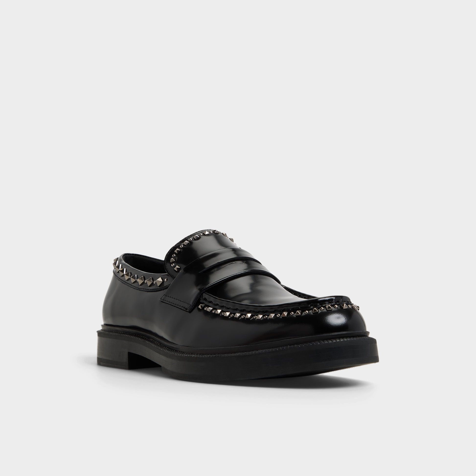 Three-quarter angle of Black Zollo Loafer's front side
