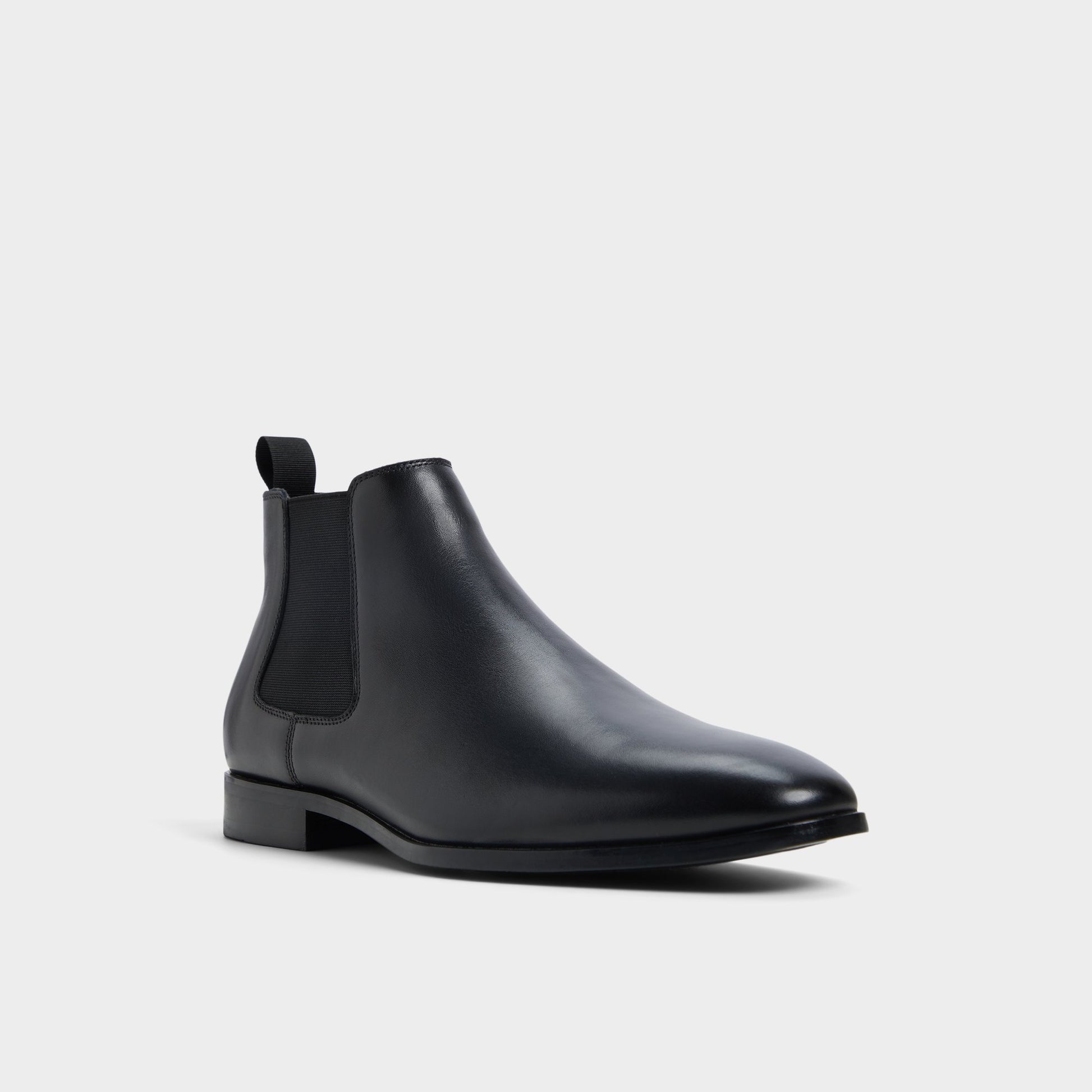 Three-quarter angle of Black Sosa Chelsea boot's front side