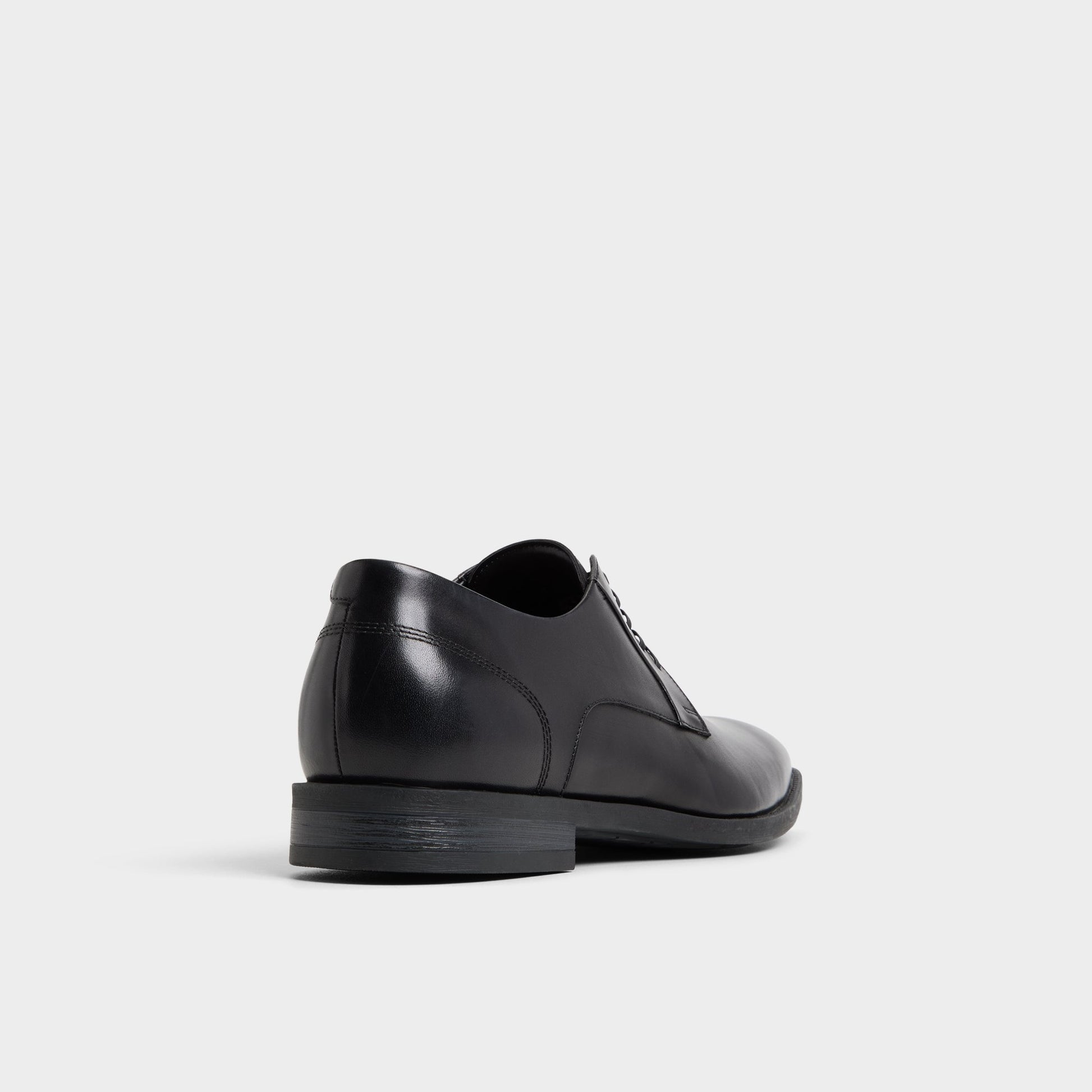 Three-quarter angle of Black Teodoro Derby shoe's back side