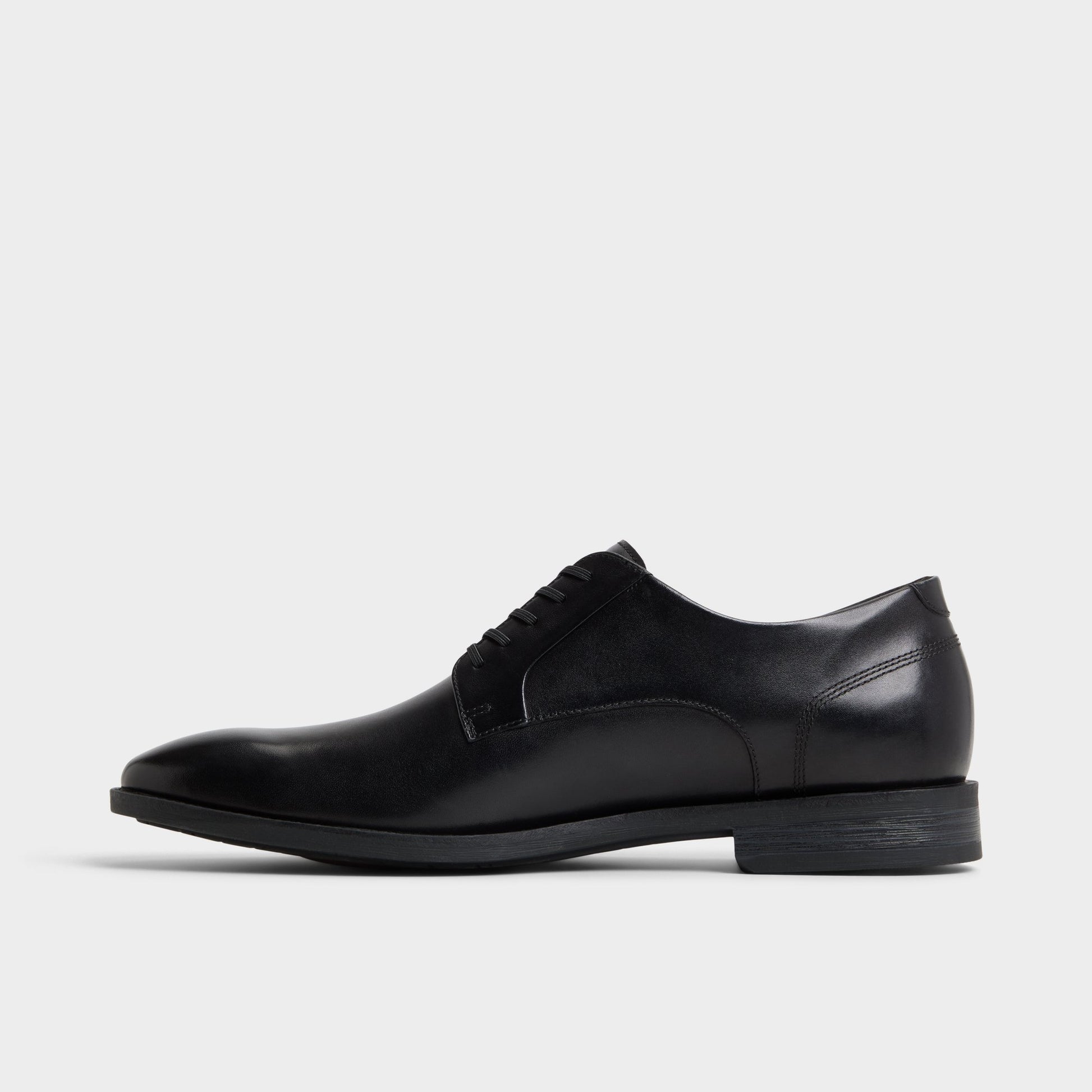 Side view of Black Teodoro Derby shoe