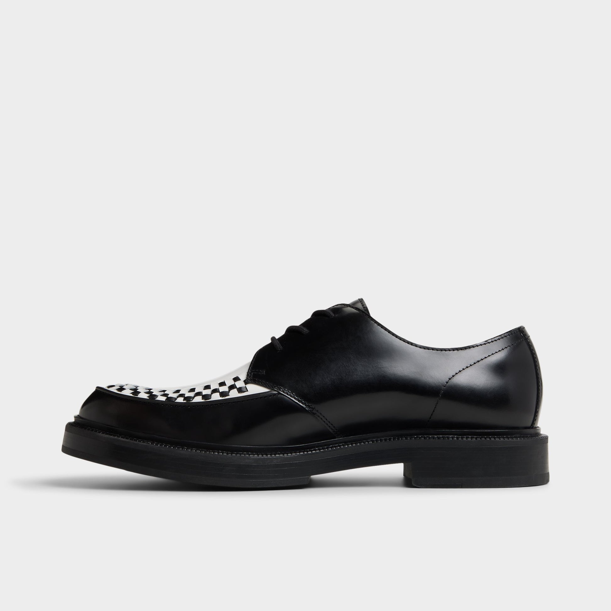Side view of Black/White Rocco Oxford shoe