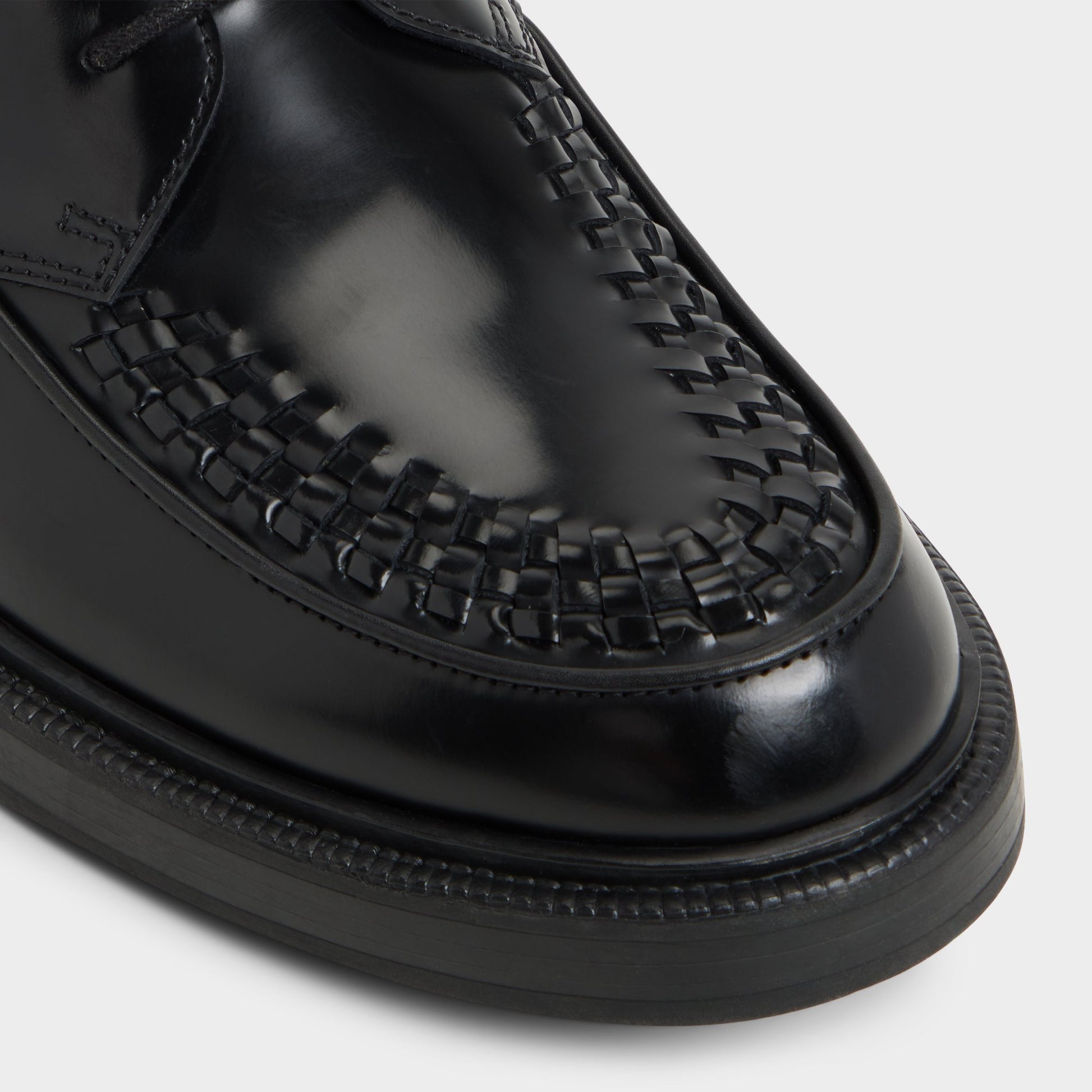 Close-up of the Black Rocco Oxford shoe