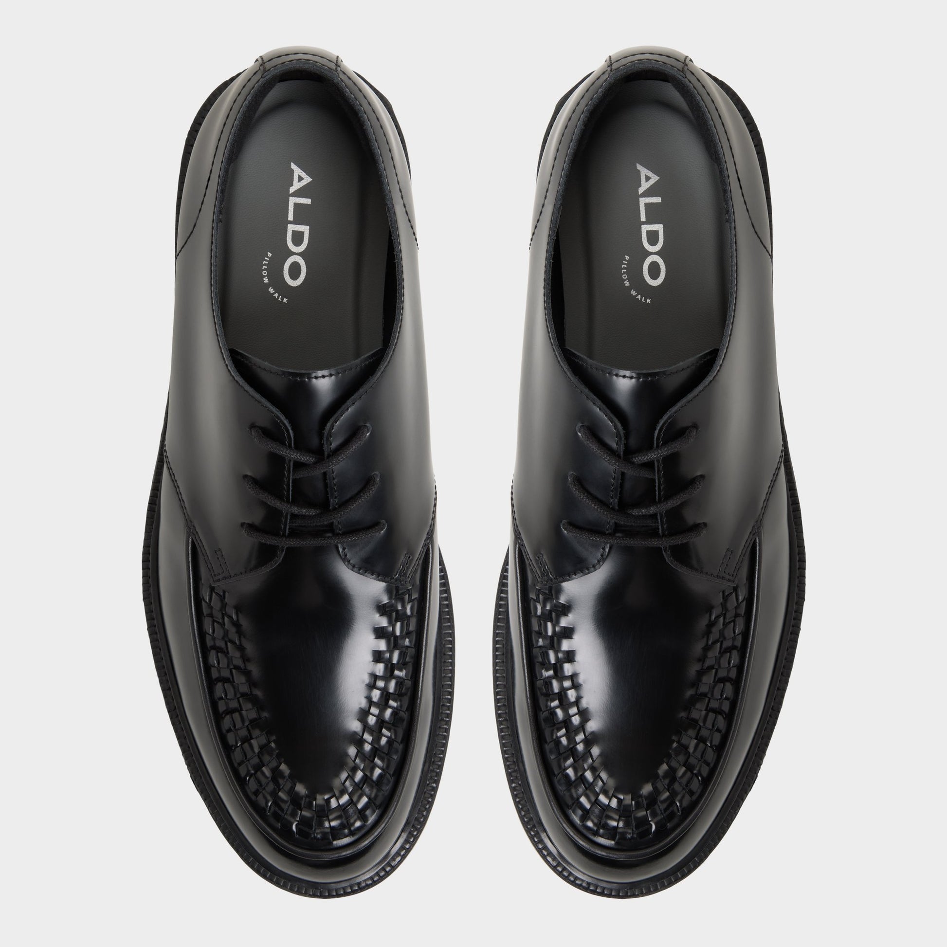 Top-down view of the Black Rocco Oxford shoe