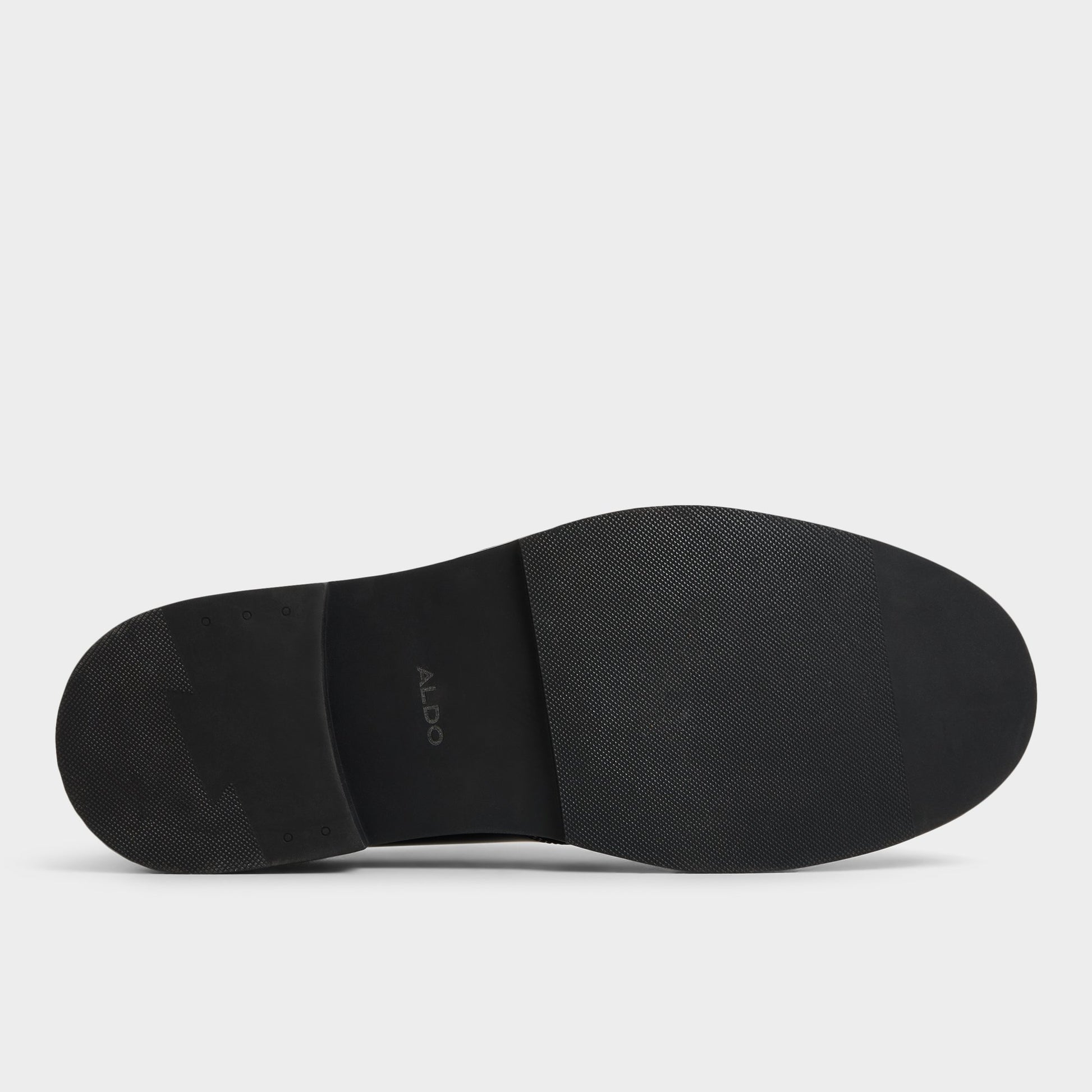View of Black Rocco Oxford shoe's sole