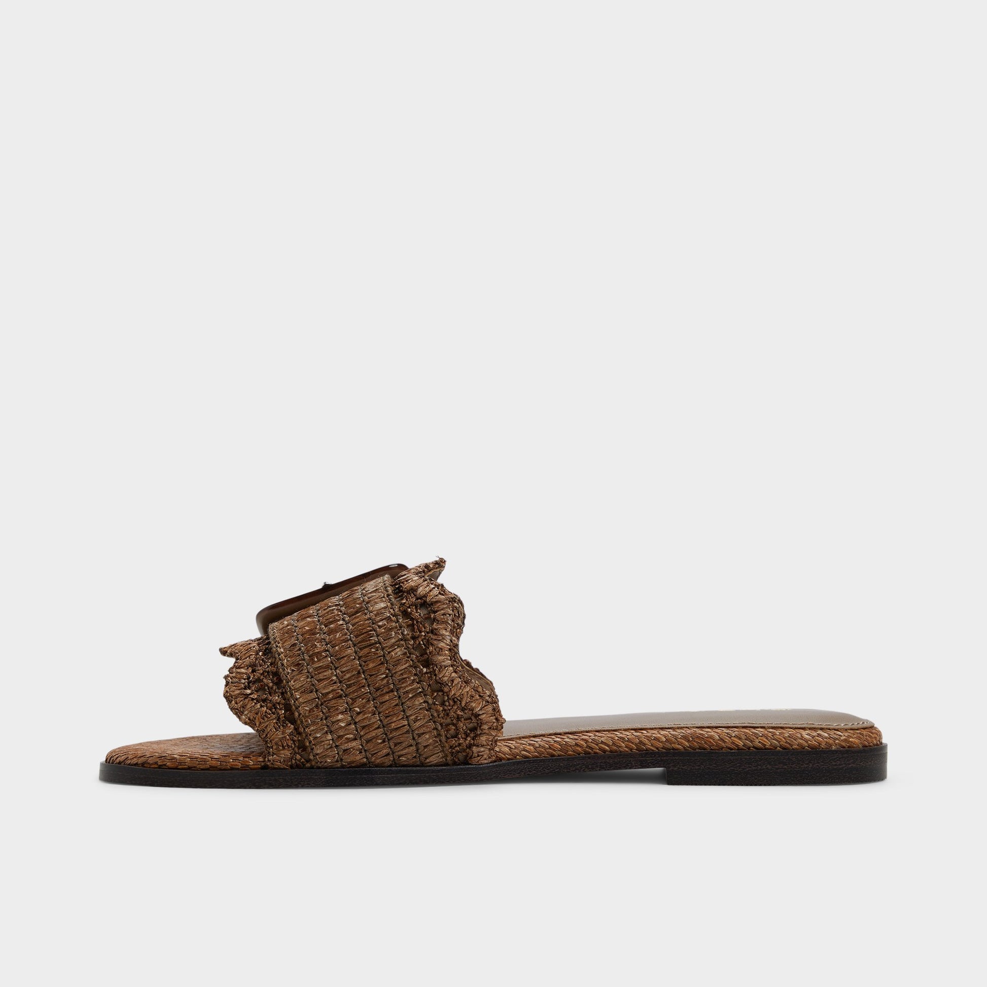 Side view of Light brown Wavysally Slide sandal
