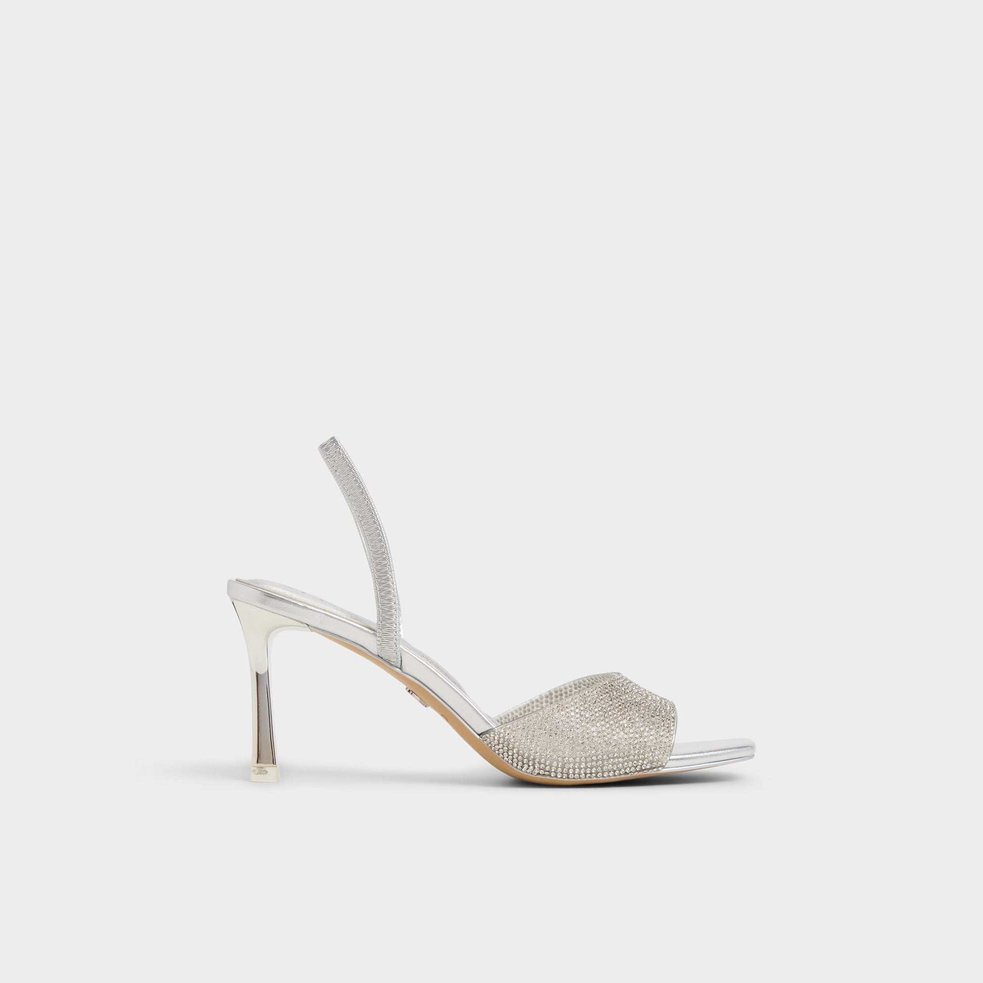 Main View of Silver Andyana Slingback heeled sandal for Womens