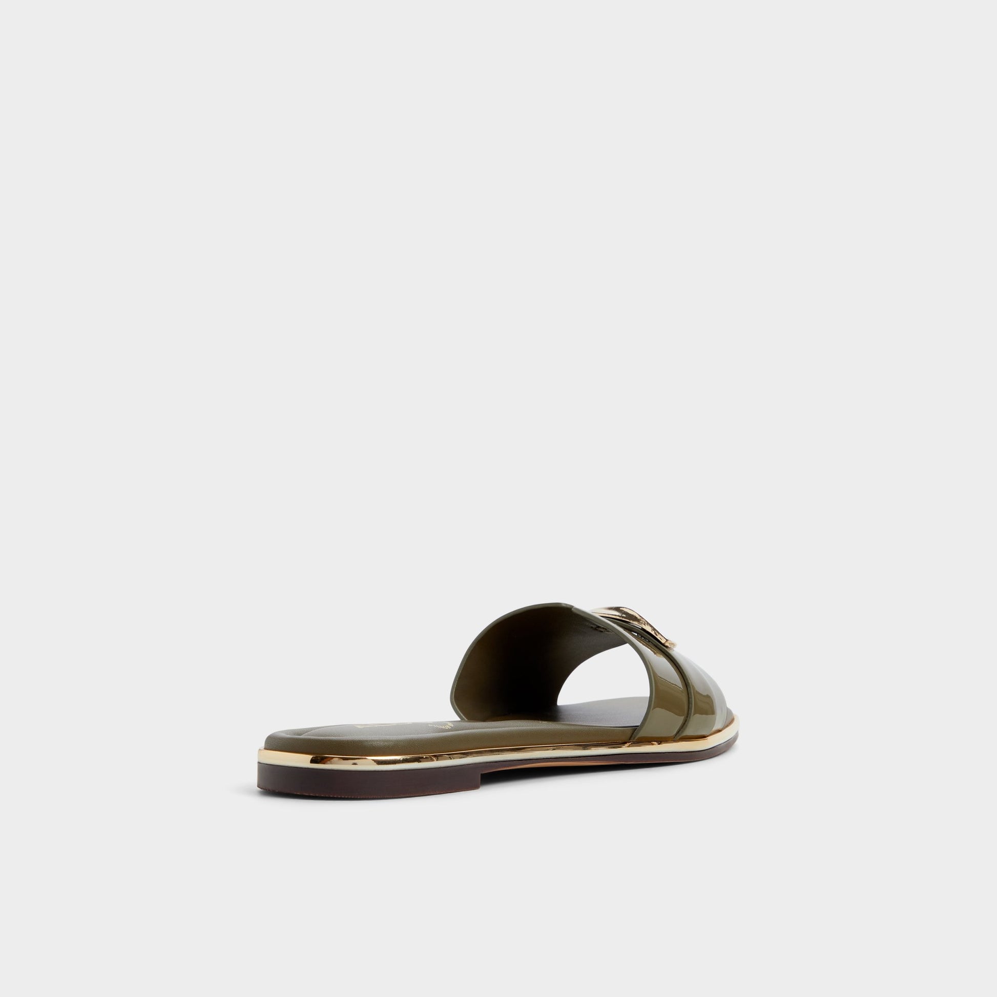 Three-quarter angle of Other green Darlina Slide sandal's back side