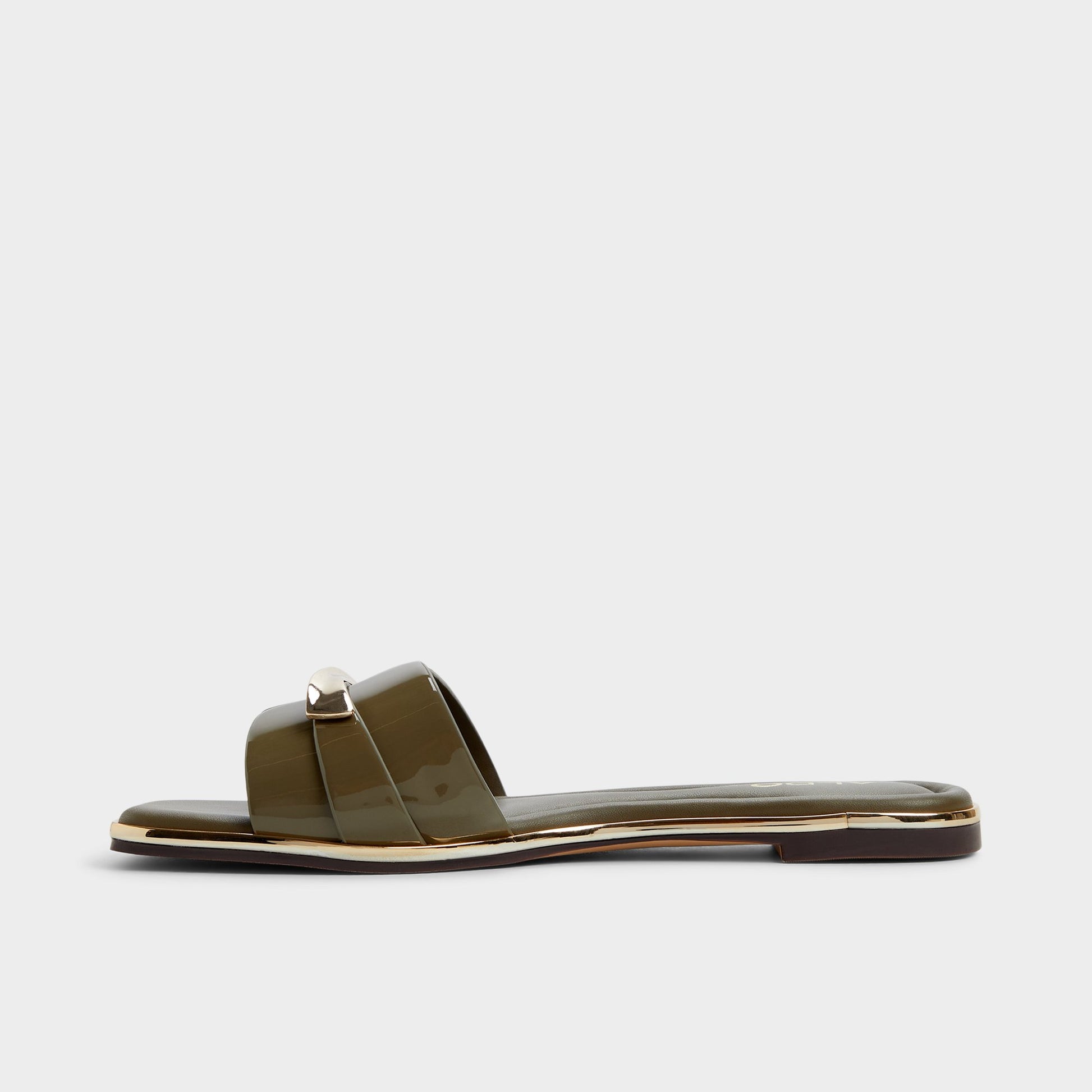Side view of Other green Darlina Slide sandal