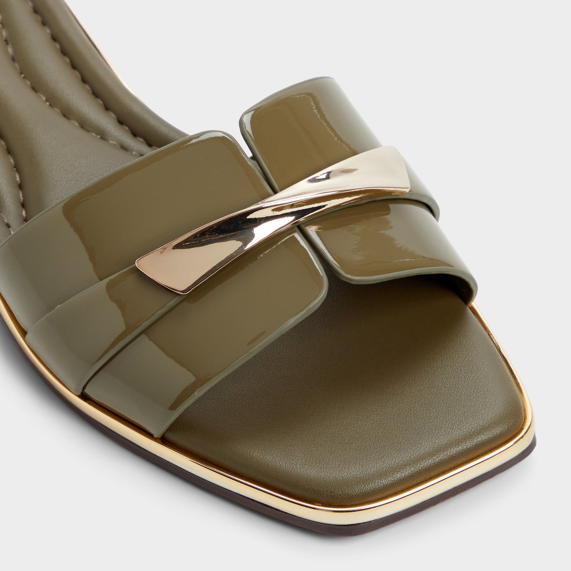 Close-up of the Other green Darlina Slide sandal