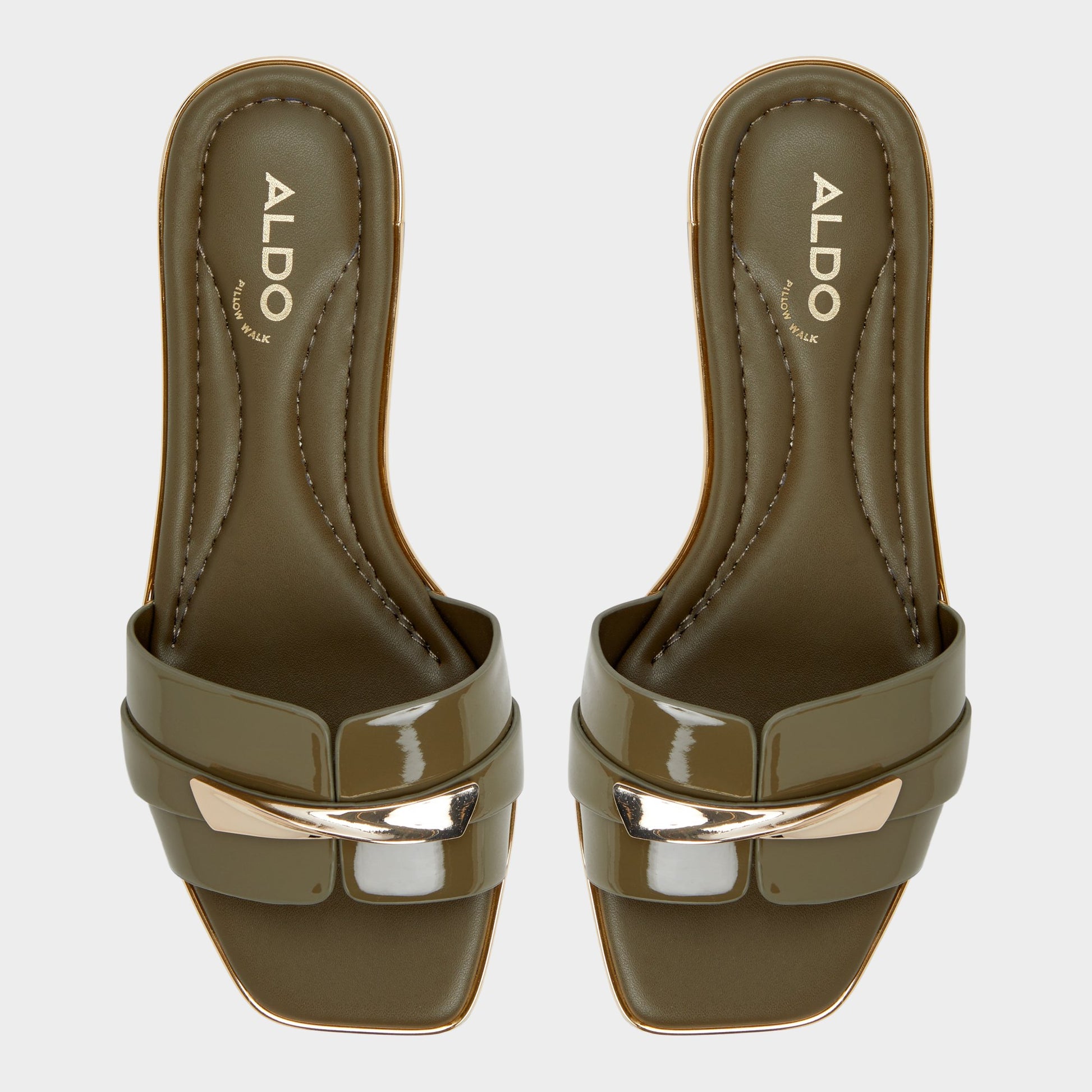 Top-down view of the Other green Darlina Slide sandal