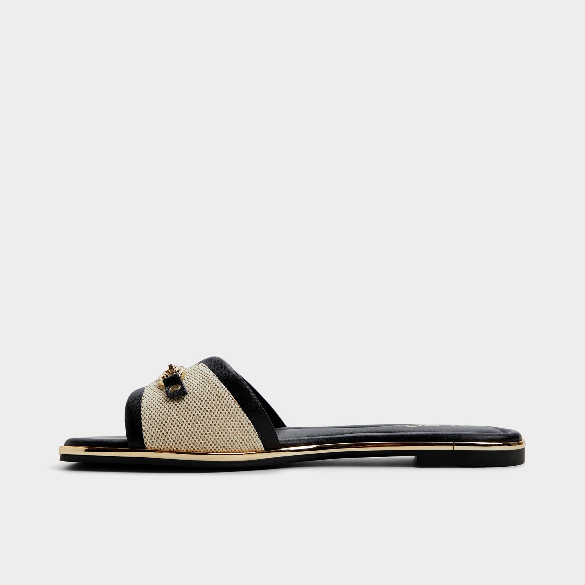 Side view of Natural Alamassi Slide sandal