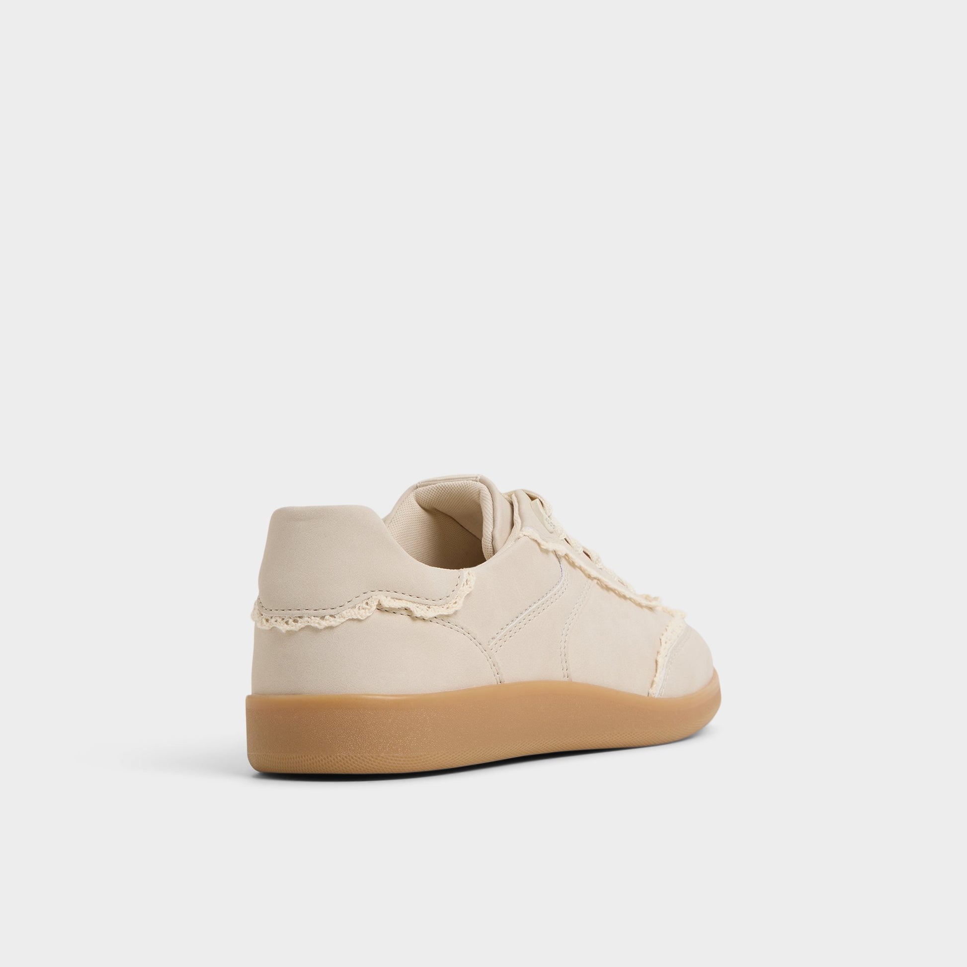Three-quarter angle of Taupe Erilg Sneaker's back side
