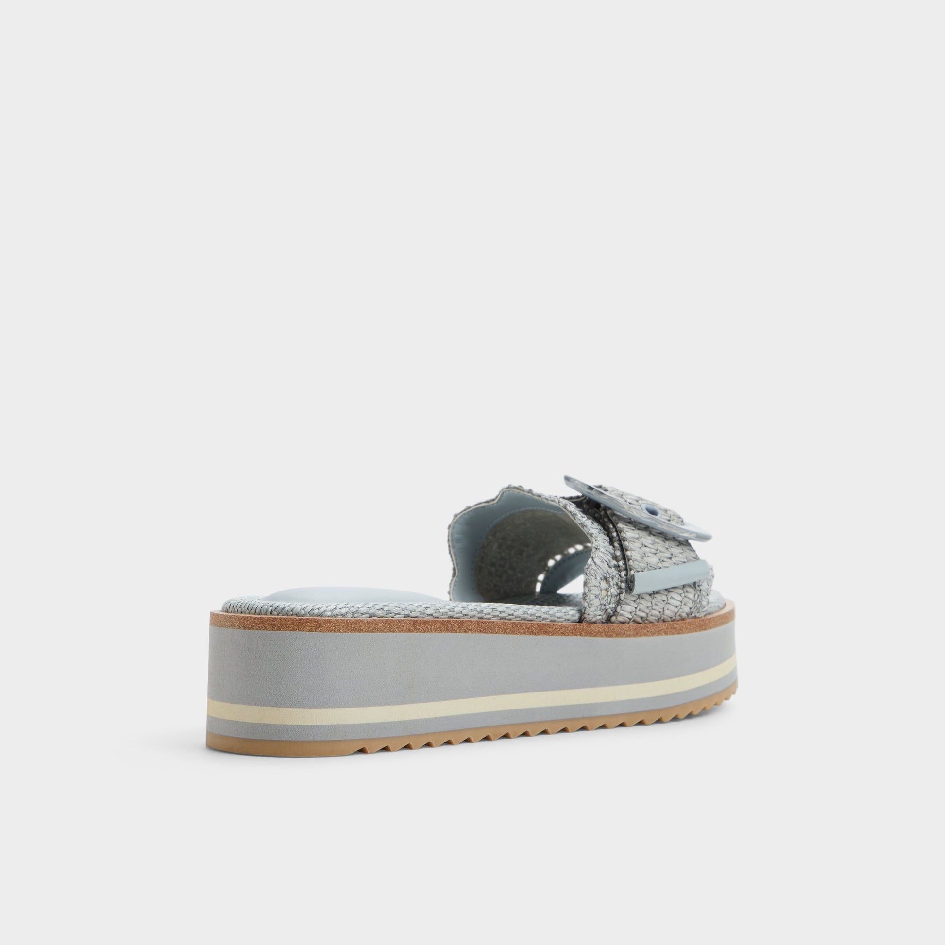 Three-quarter angle of Other Blue Wavynelly Slide sandal's back side
