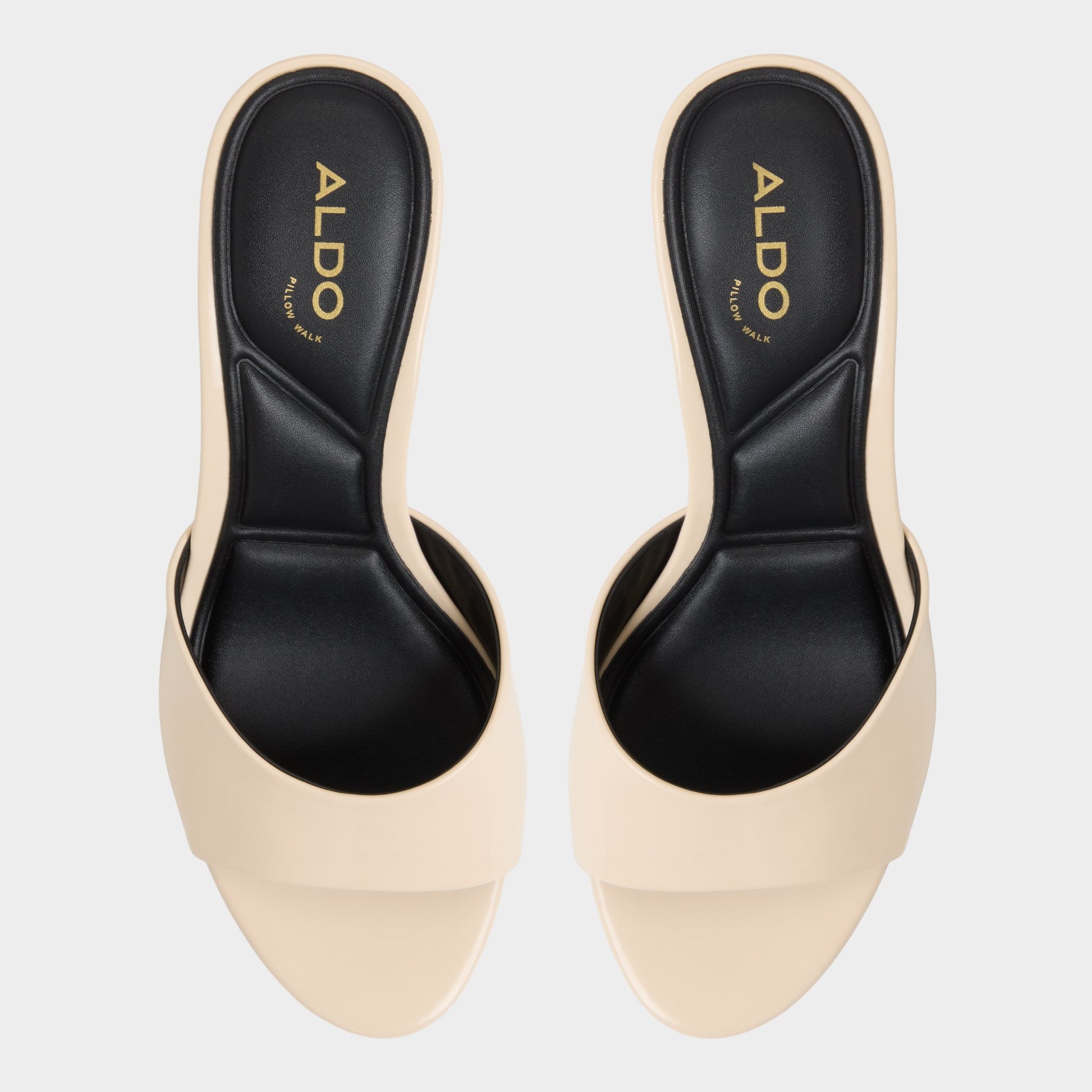 Top-down view of the Light Beige Annaberaen Heeled mule