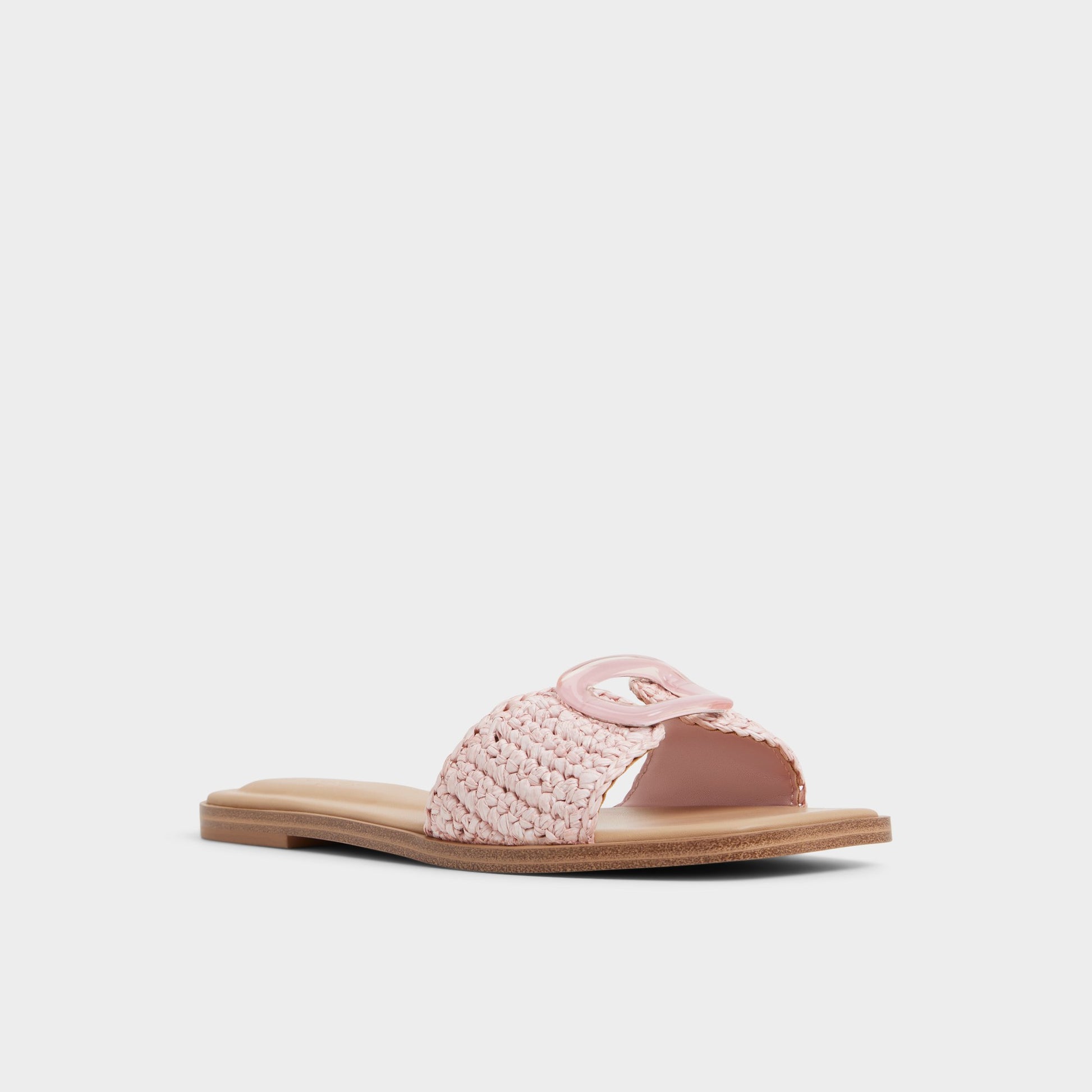 Three-quarter angle of Other pink Tidella Slide sandal's front side