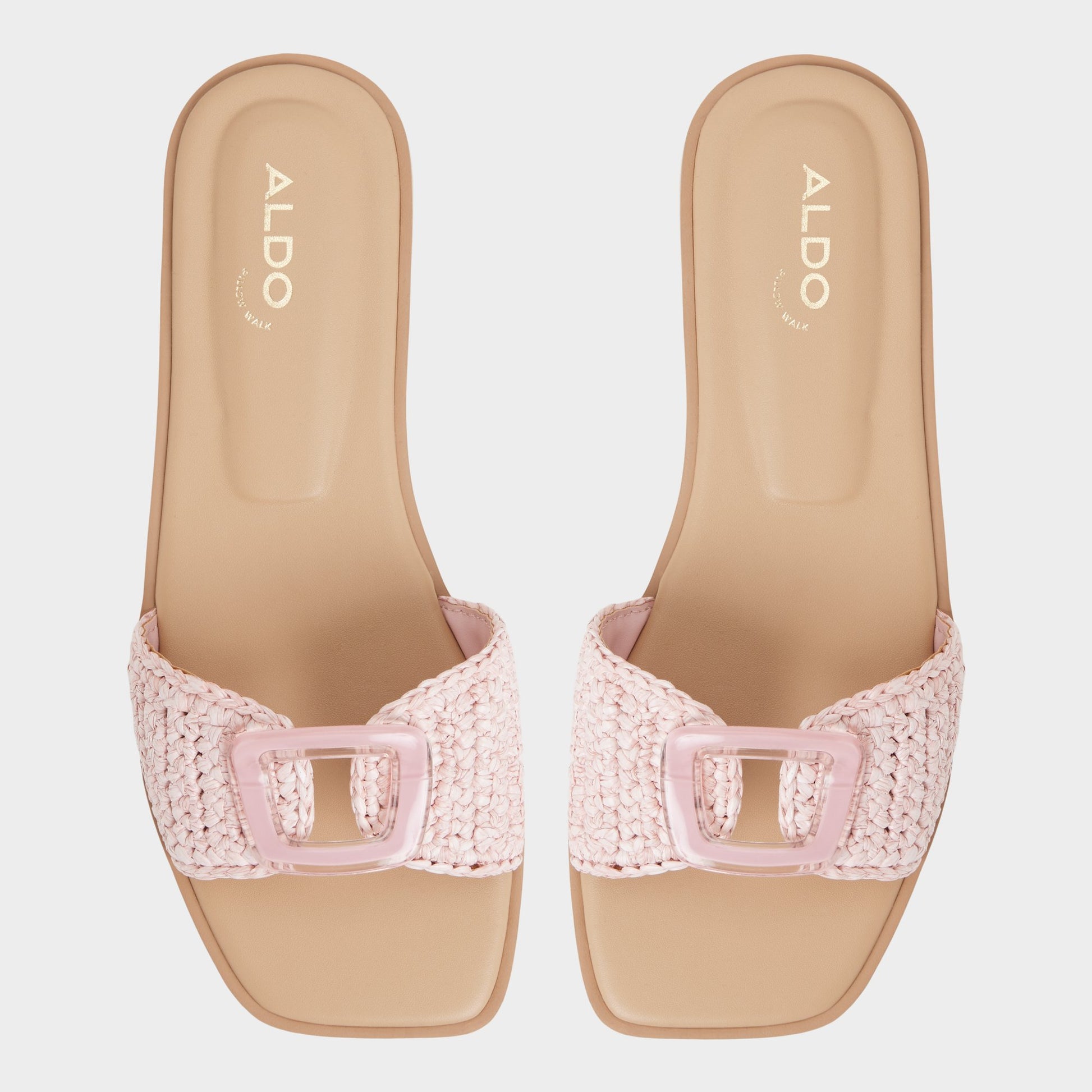 Top-down view of the Other pink Tidella Slide sandal