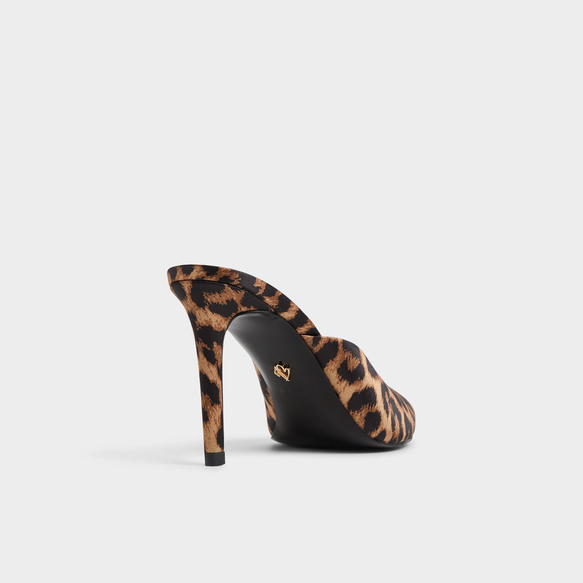 Three-quarter angle of Brown Multi Elenara Heeled mule's back side