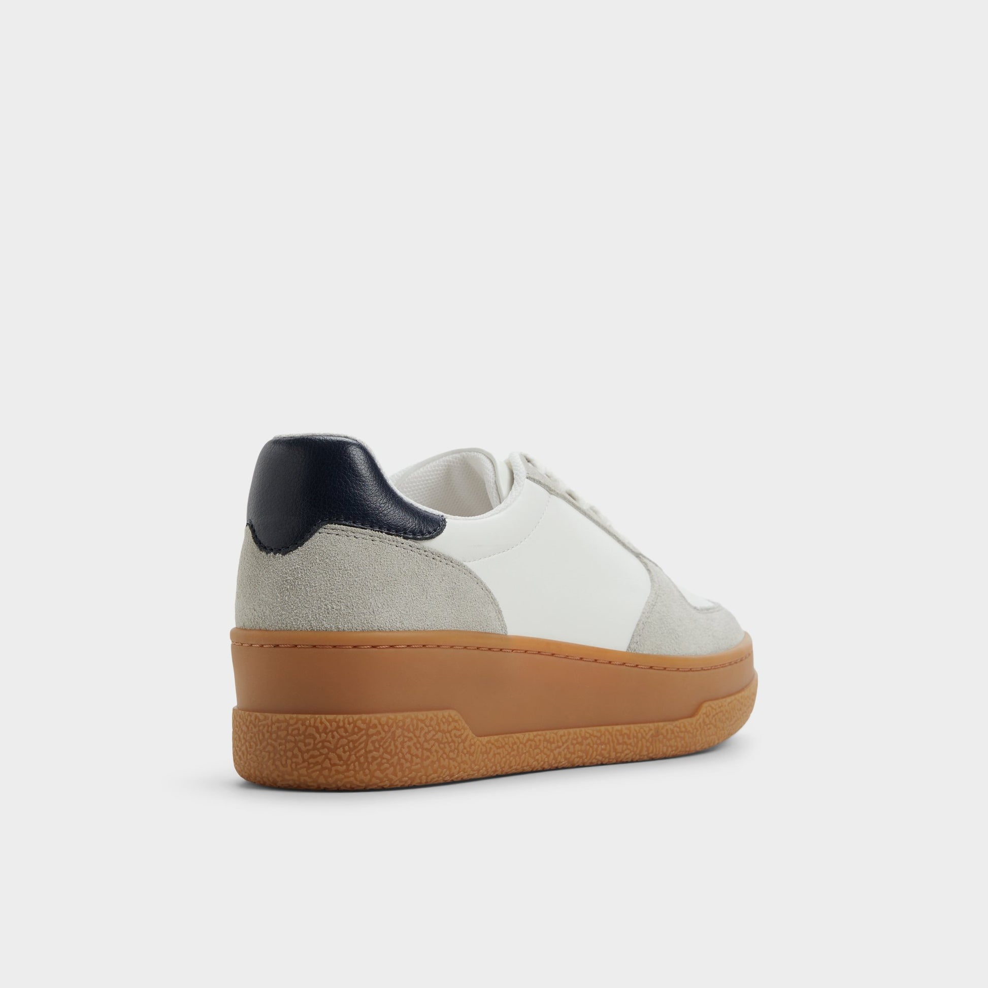Three-quarter angle of White/Grey Deevale Sneaker's back side