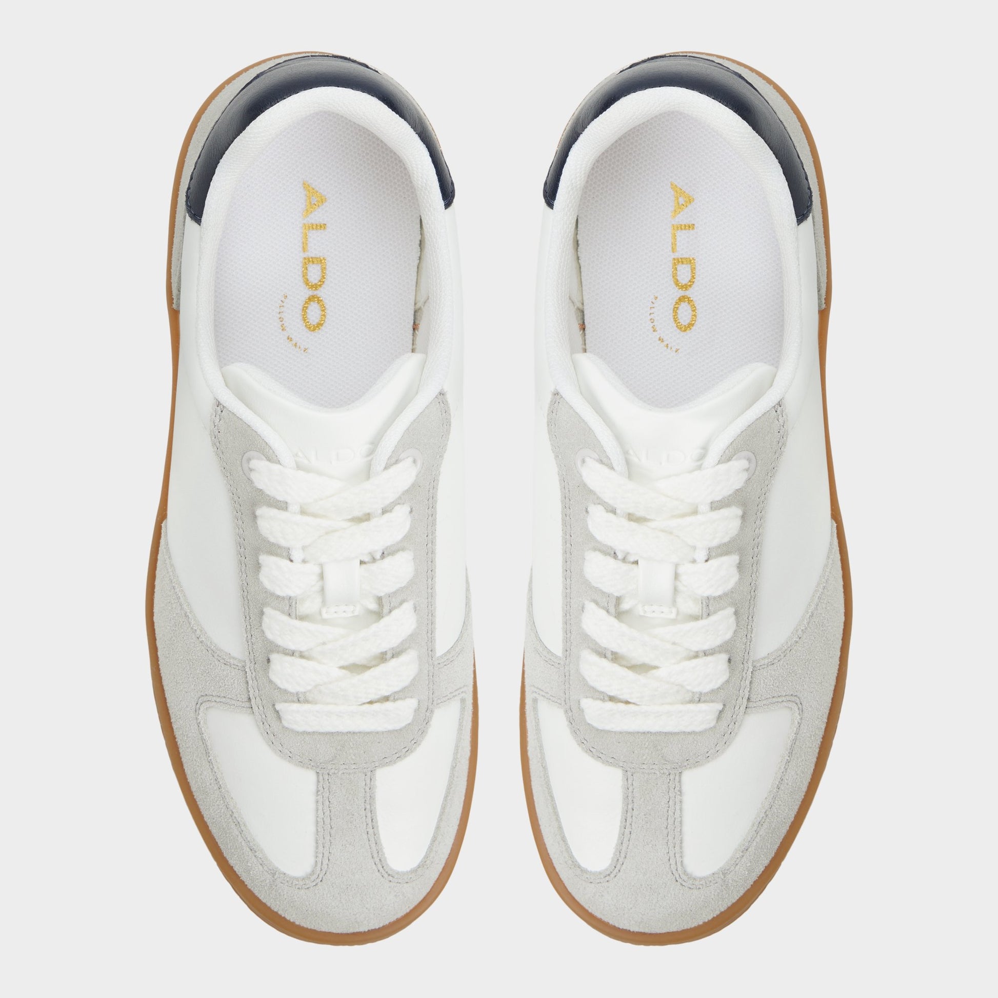 Top-down view of the White/Grey Deevale Sneaker