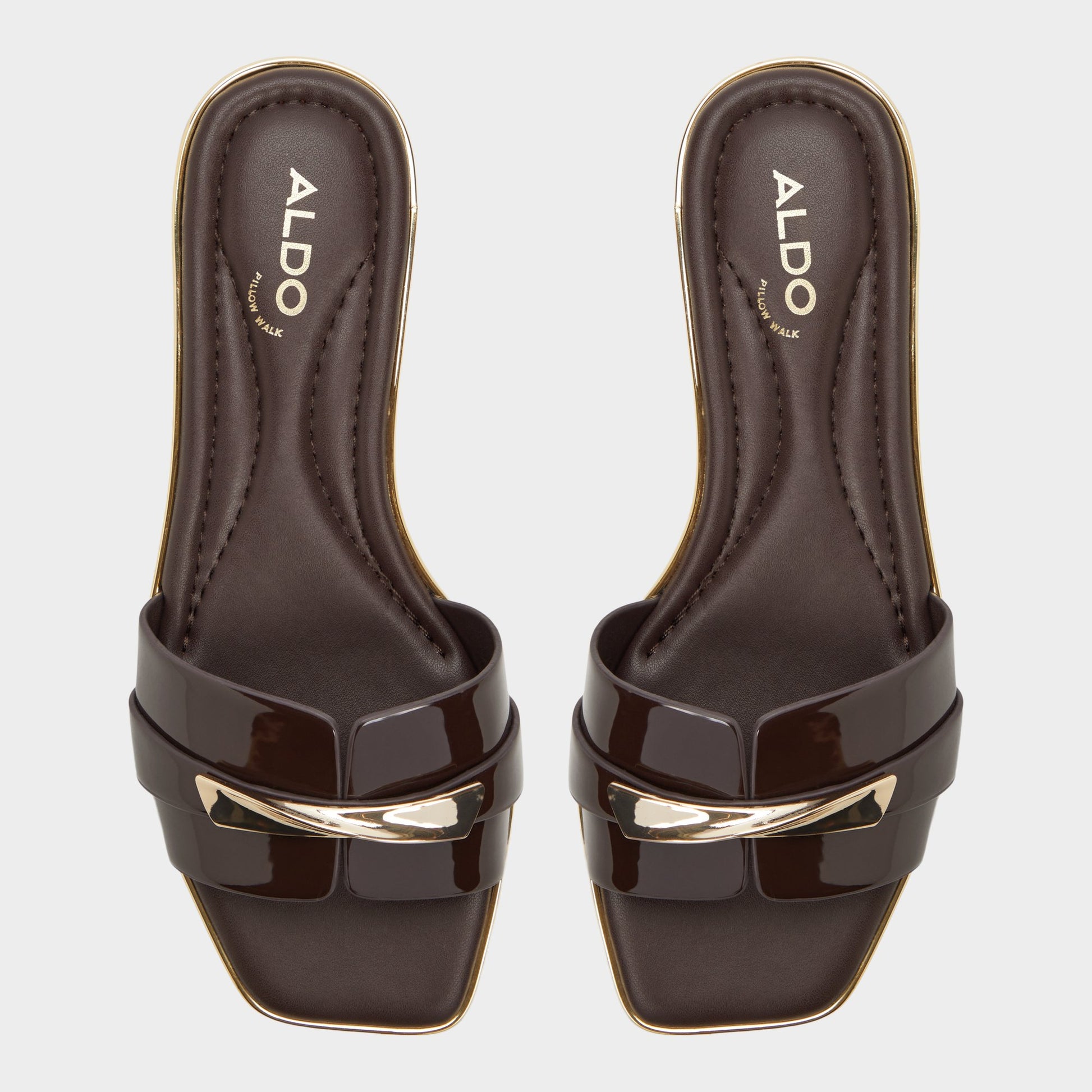 Top-down view of the Medium Brown Darlina Slide sandal