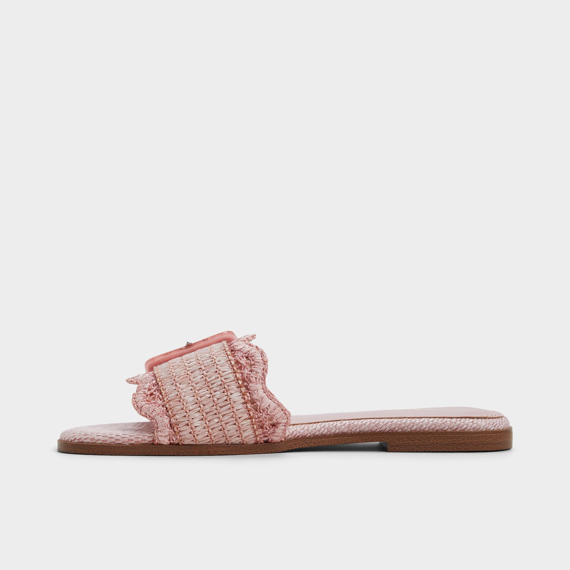 Side view of Other pink Wavysally Slide sandal