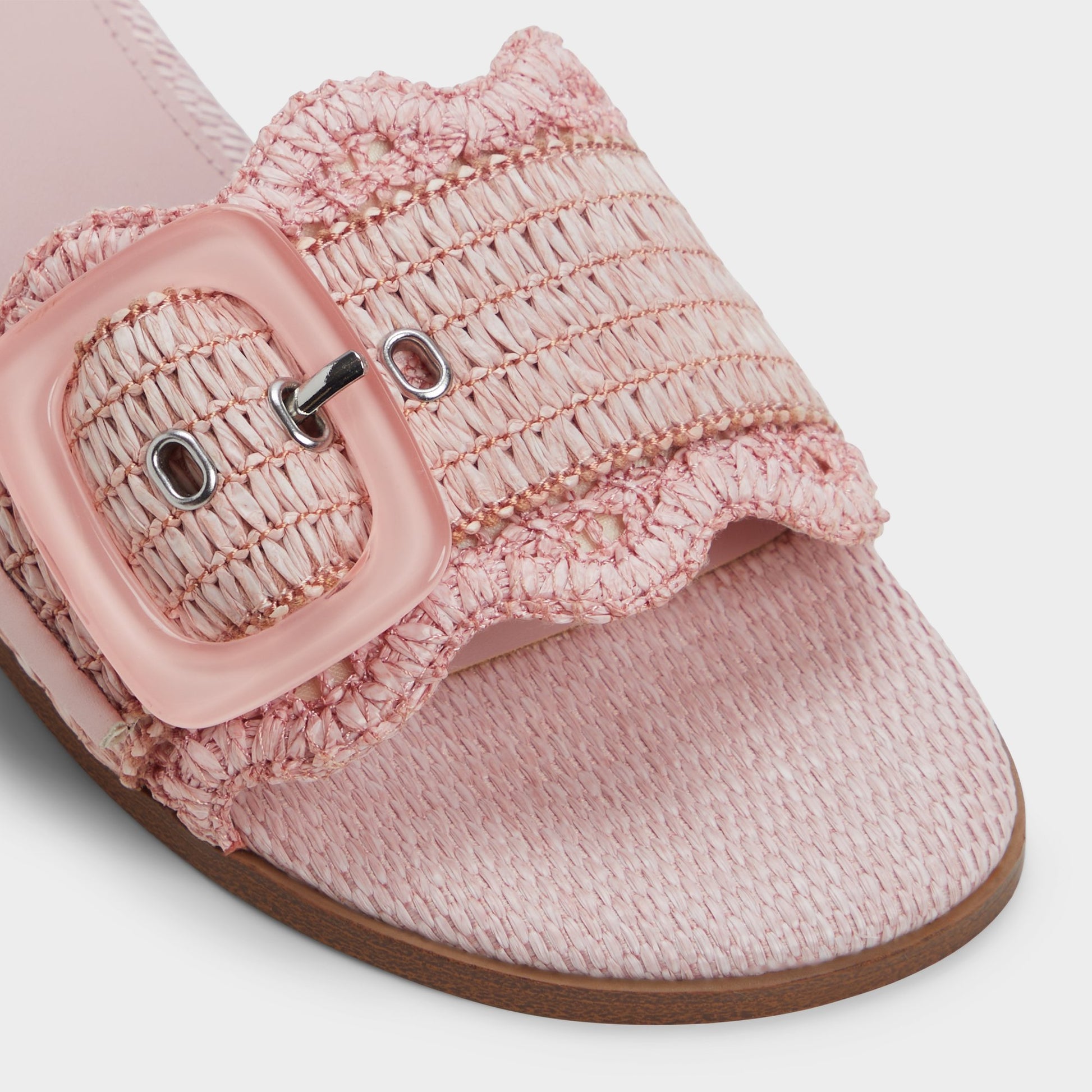 Close-up of the Other pink Wavysally Slide sandal
