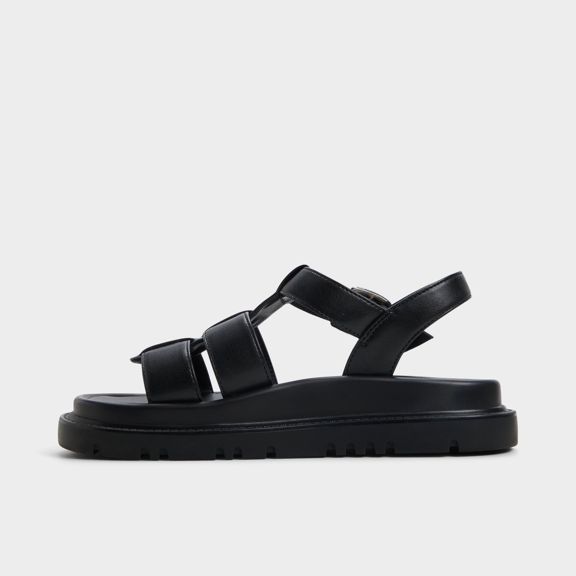Vue latérale de Noir Linettie Sandale gladiateur