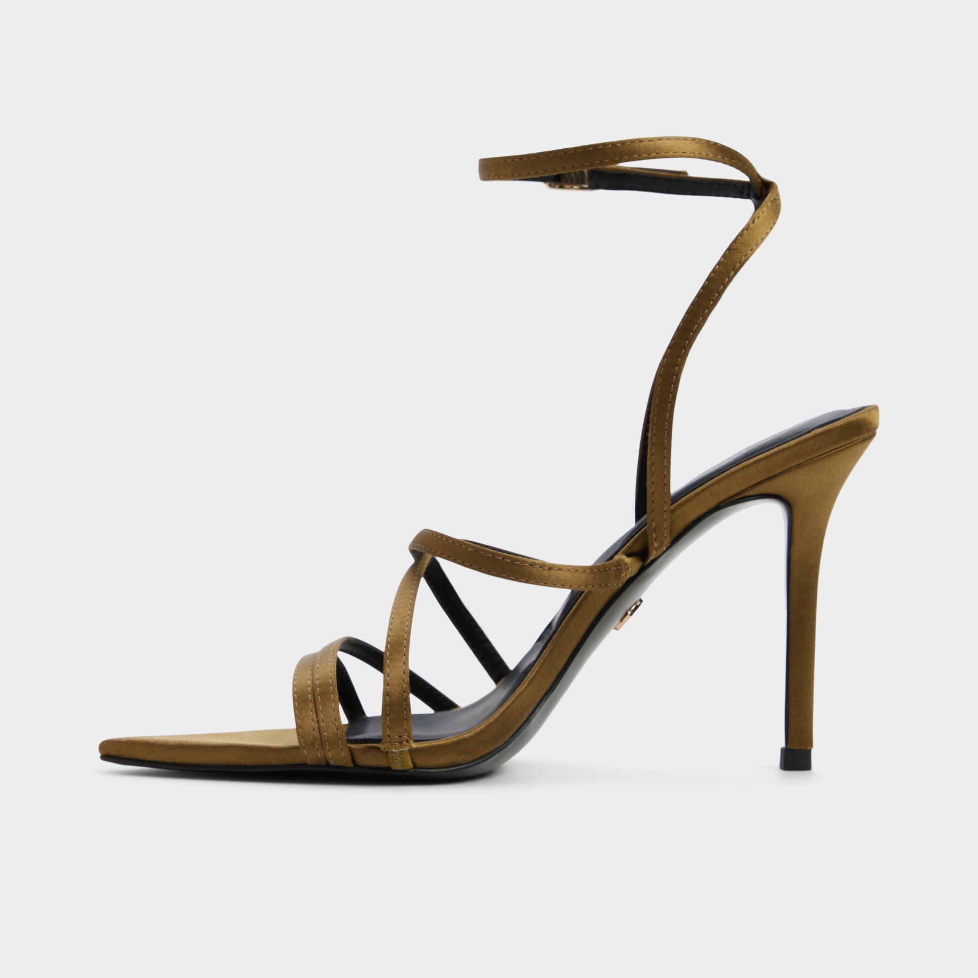 Side view of Other Green Solania Strappy heeled sandal