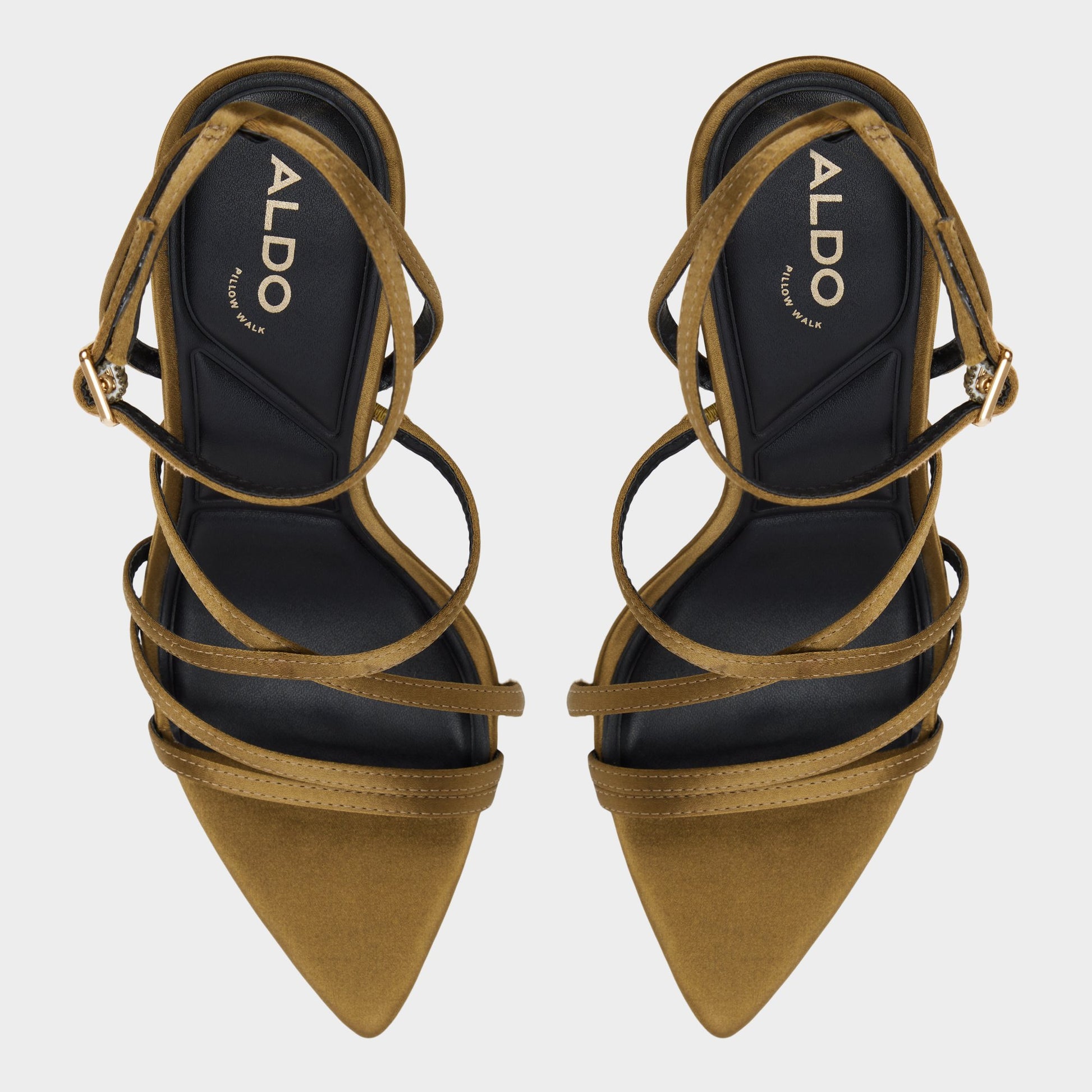 Top-down view of the Other Green Solania Strappy heeled sandal