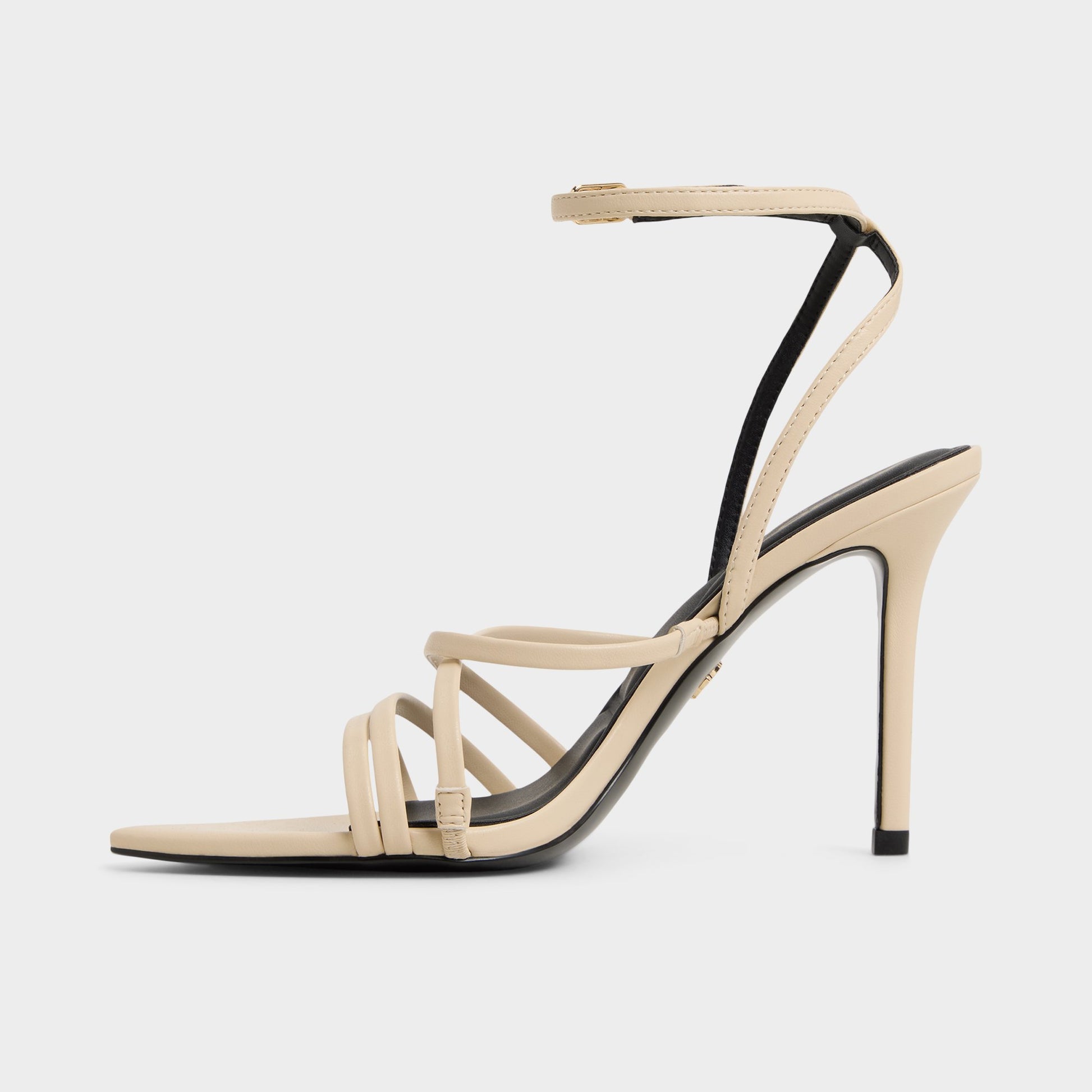 Side view of Light Beige Solania Heeled sandal