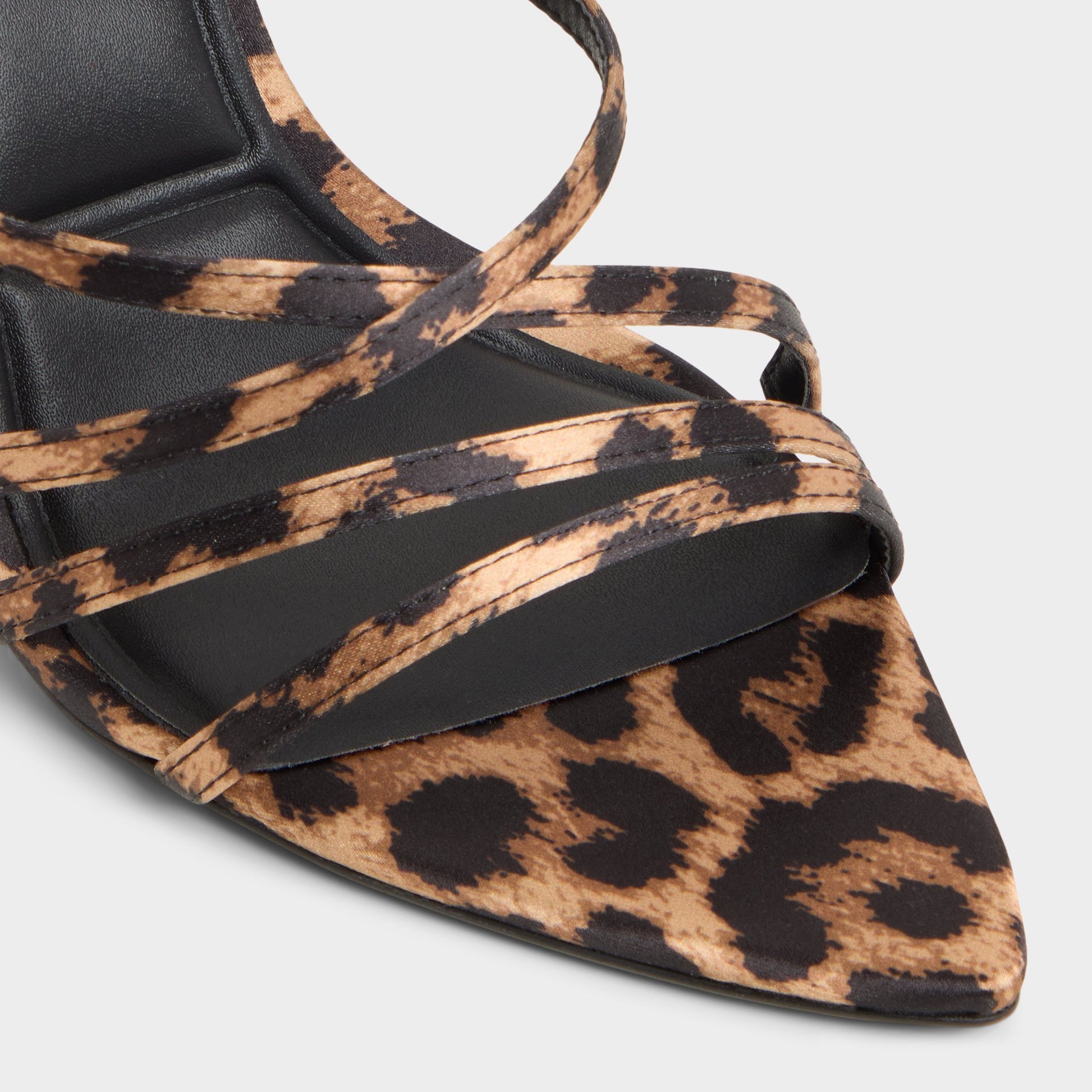 Close-up of the Brown Multi Solania Heeled sandal