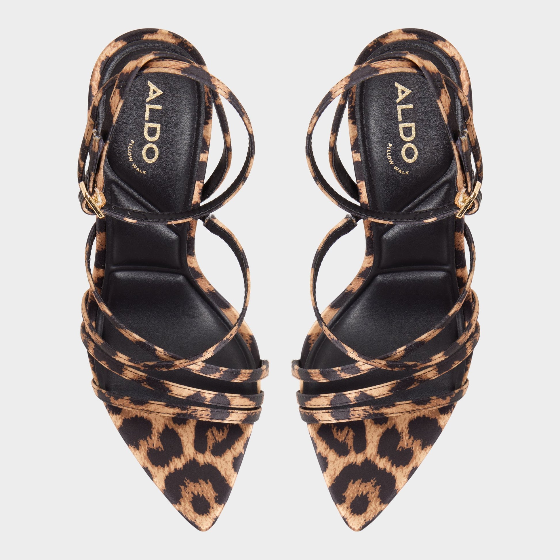 Top-down view of the Brown Multi Solania Heeled sandal