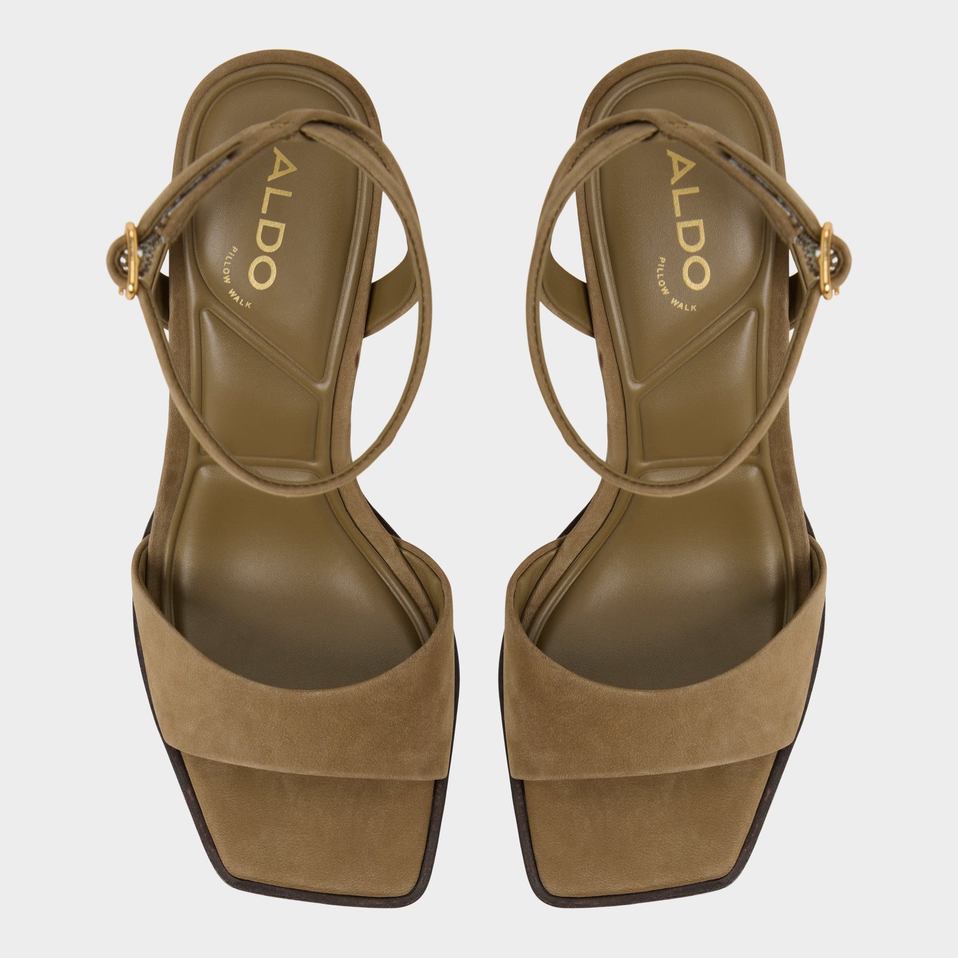 Top-down view of the Other Green Lothon Strappy heeled sandal