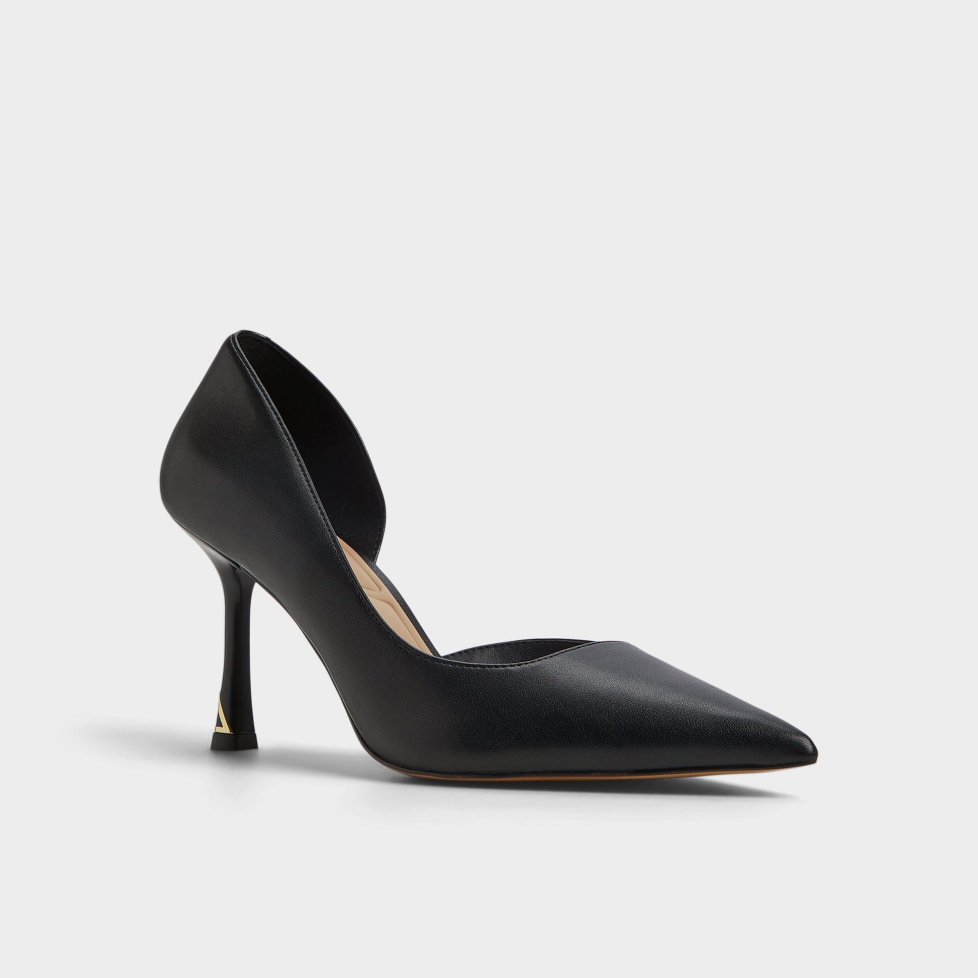 Three-quarter angle of Black Livianna Pump's front side