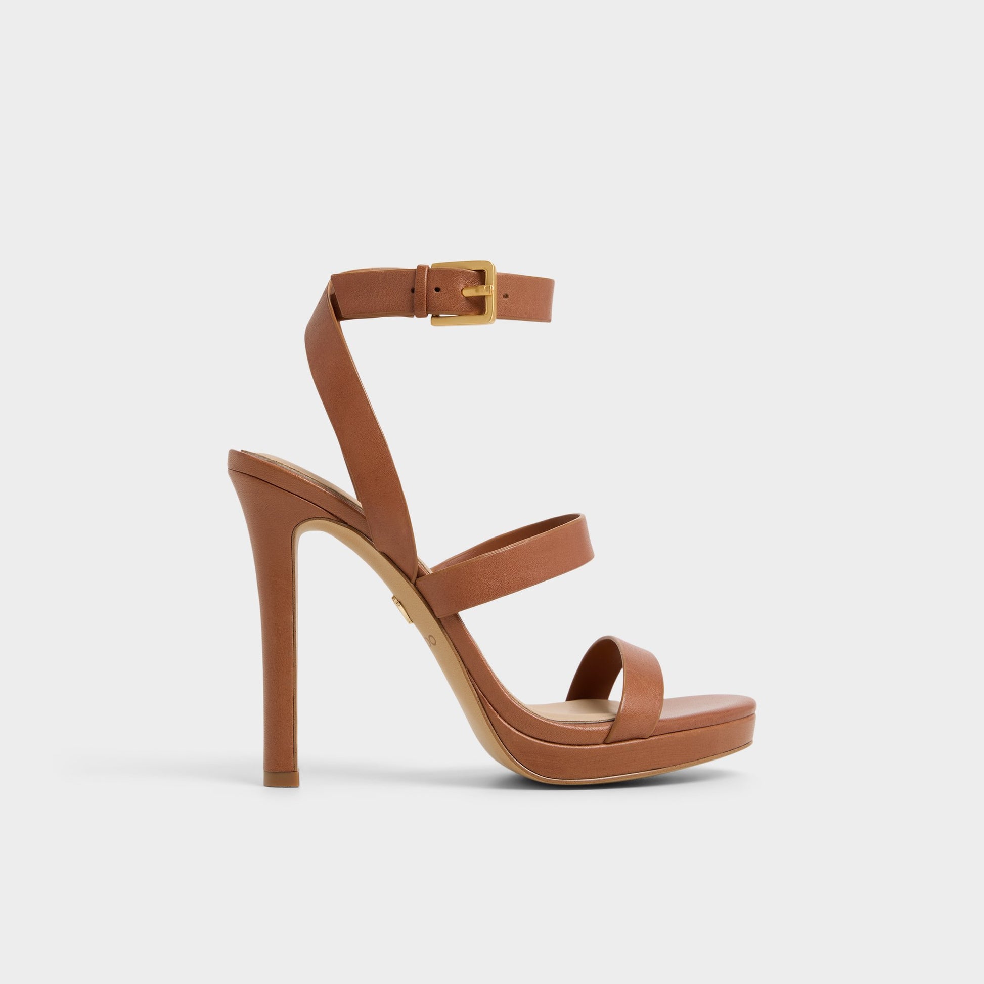 Main View of Medium Brown Kardy Strappy heeled sandal for Womens