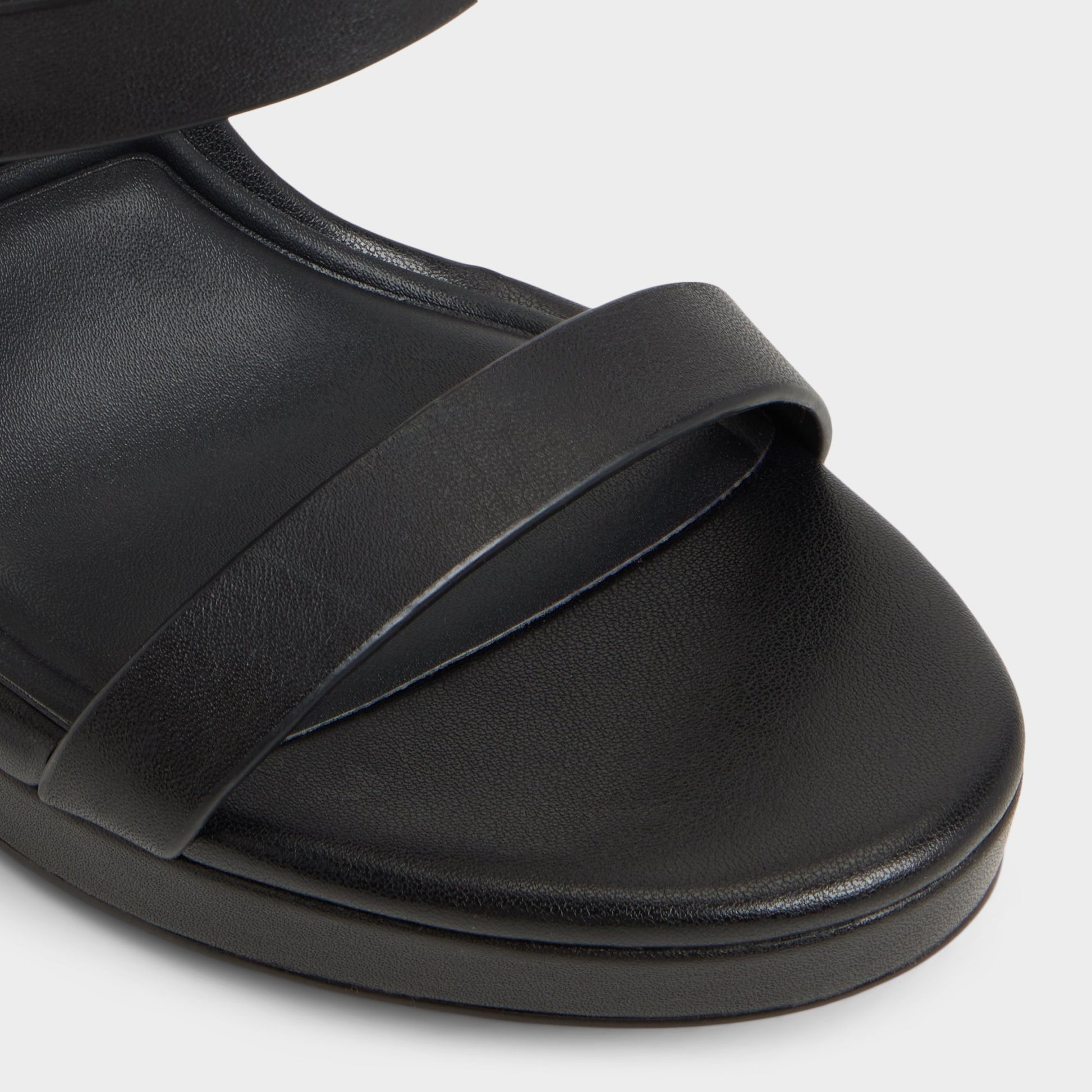 Close-up of the Black Kardy Strappy heeled sandal